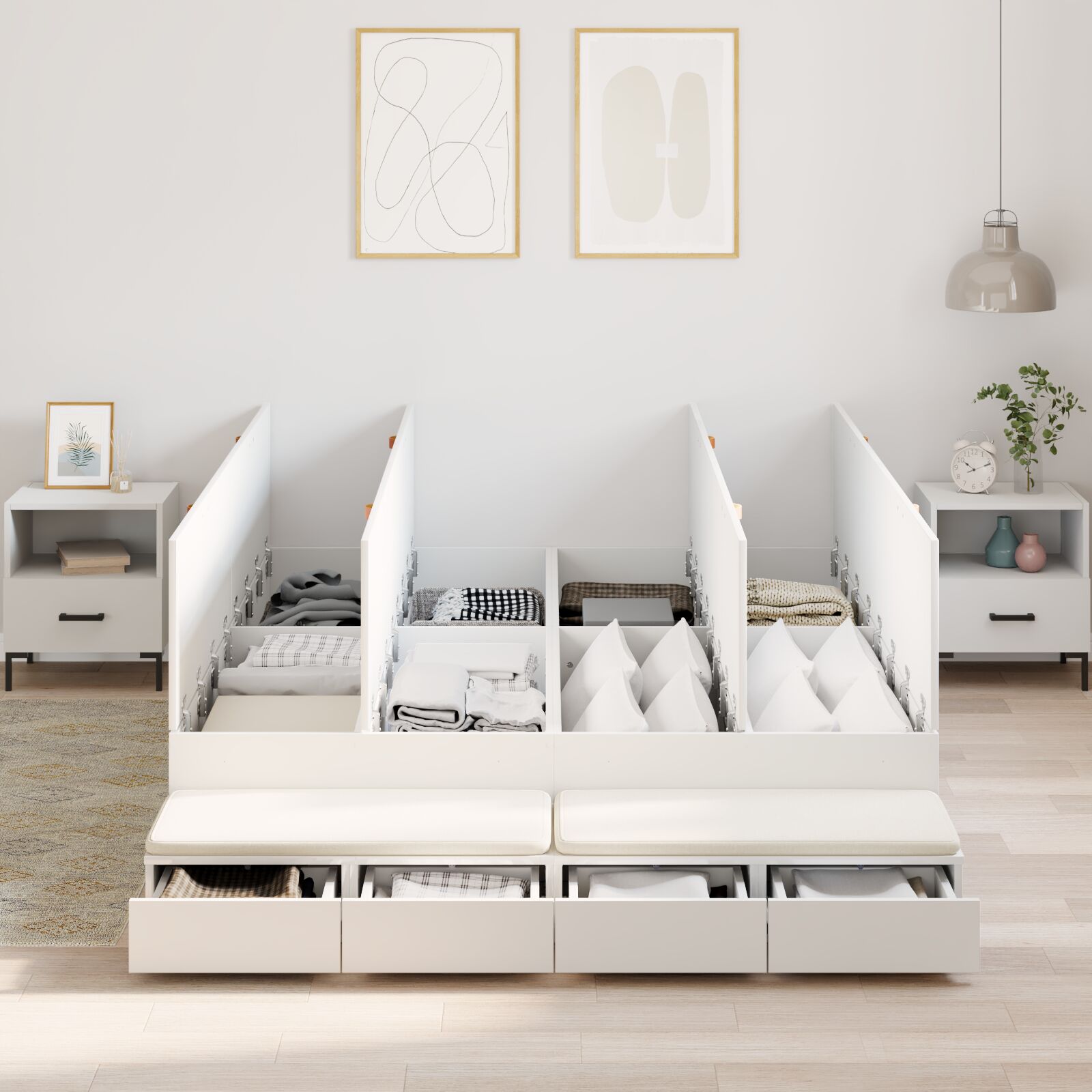 Krevet s prostorom za pohranu Bijela 150x200 cm