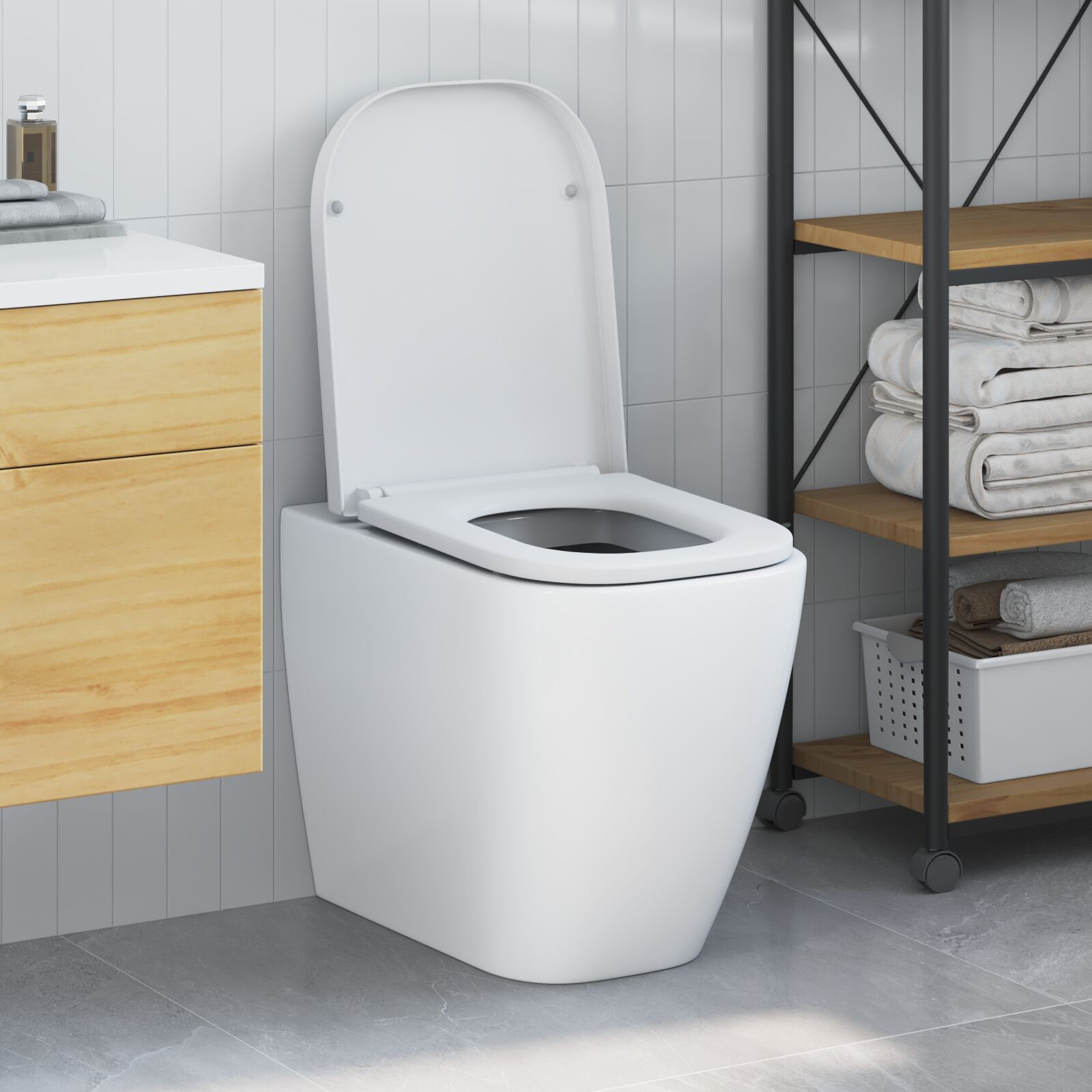 vidaXL Weiß Kunststoff Standard Toilettensitz Sonstige Modern