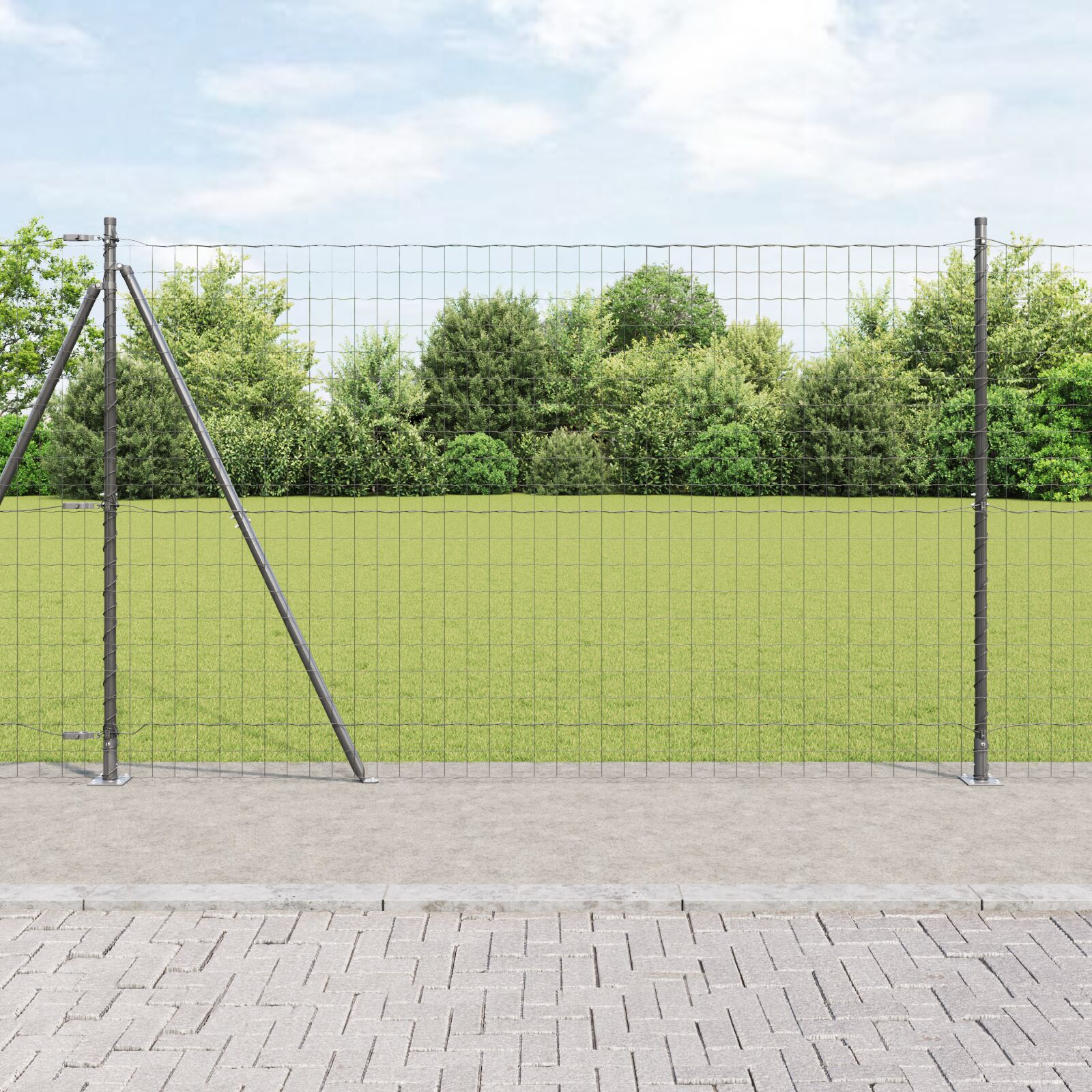 Euro Hegn med 7 Flangede Stænger 1.4x10 m Galvaniseret Stål
