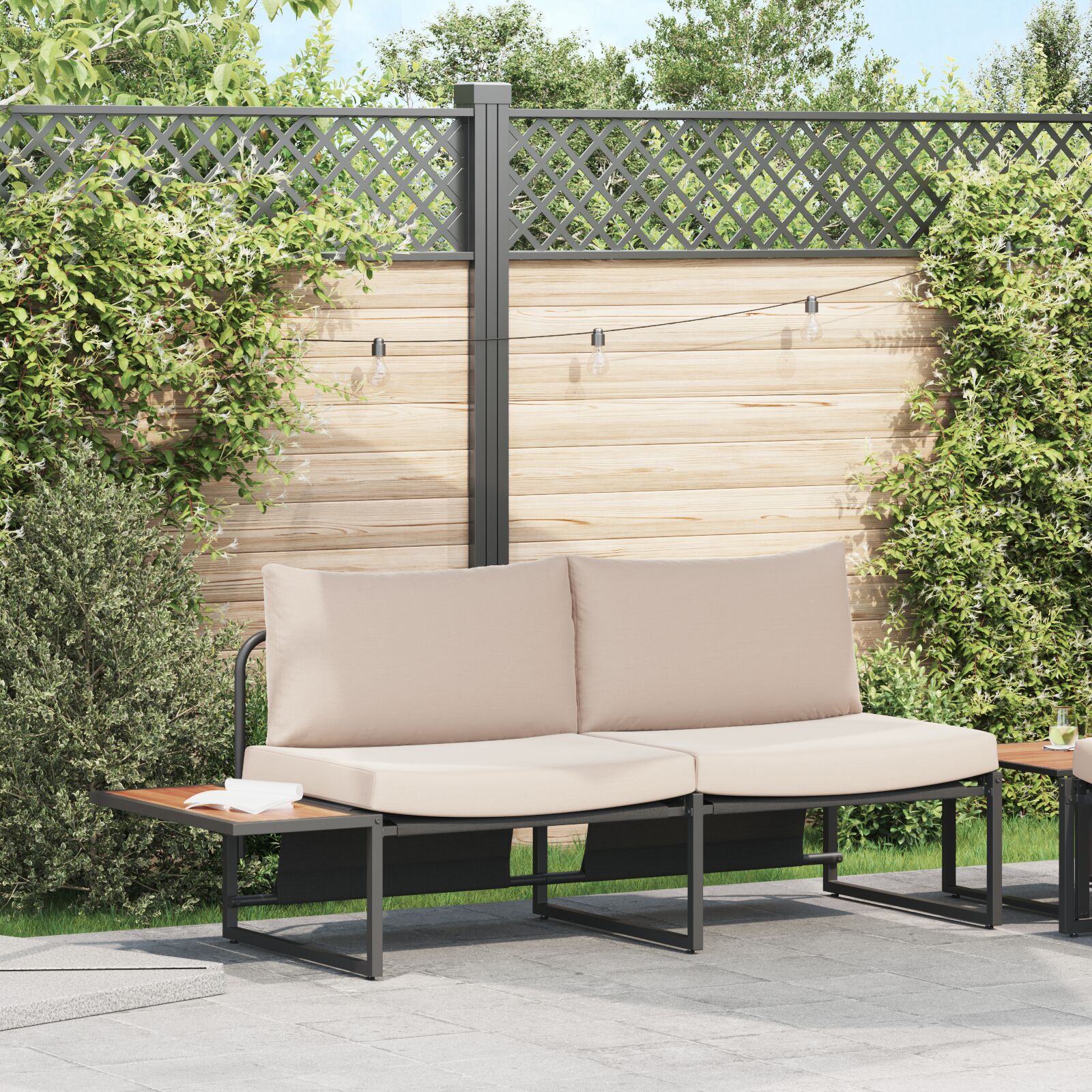 vidaXL Taupe Metallrahmen Groß Platz für viele Outdoor-Sofa