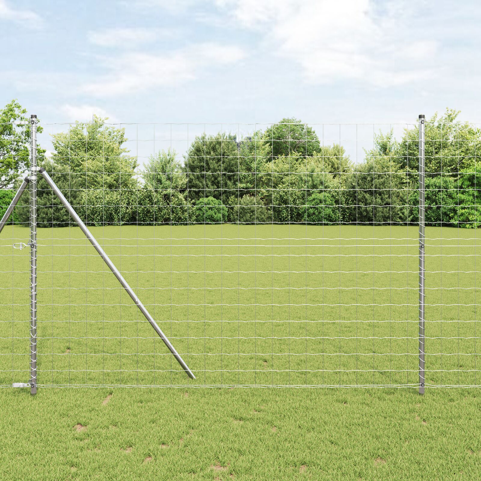 Eurohegn med 7 poste 1,5x10 m Galvaniseret Stål