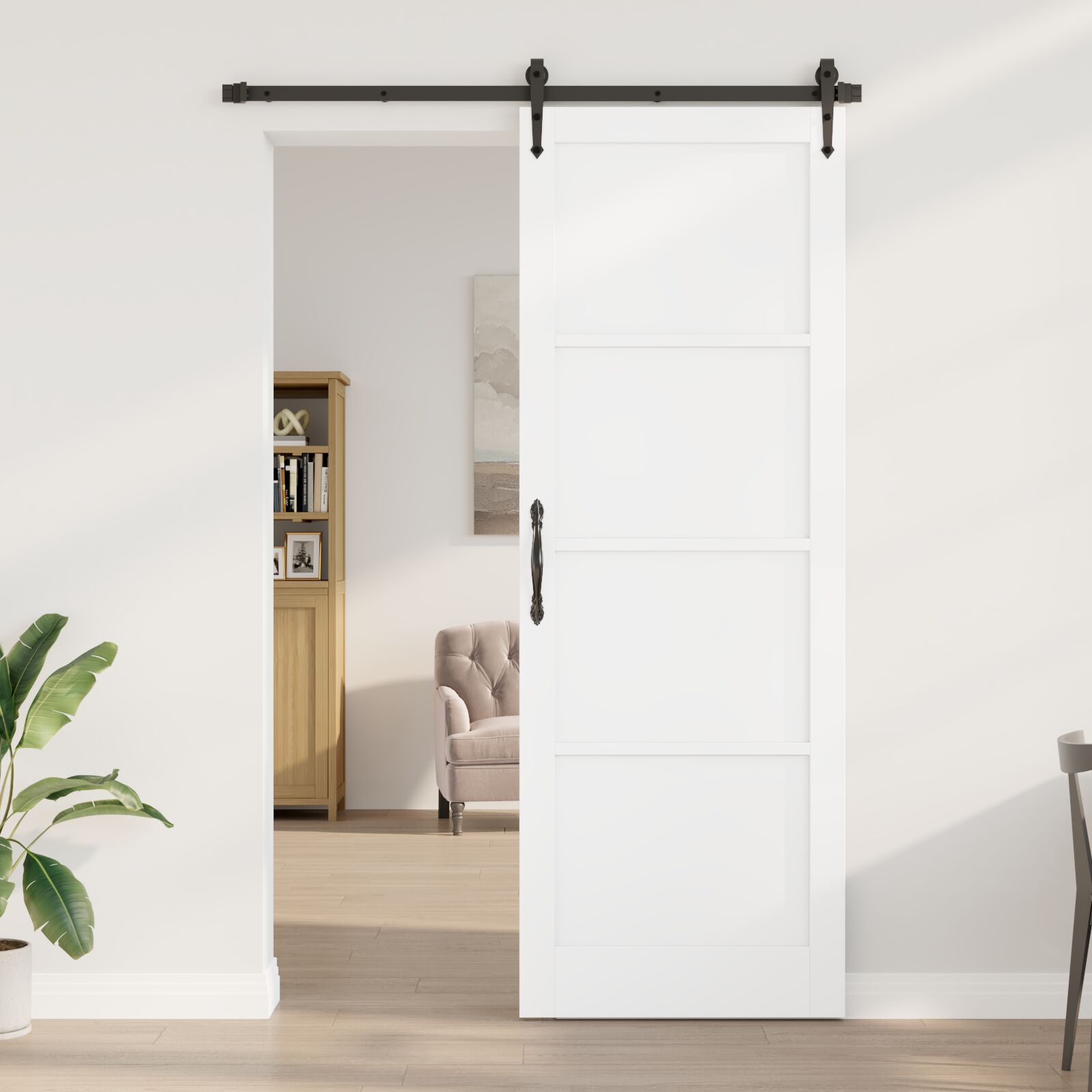 Indvendig Dør 'ORKDAL'Hvid 83x232x4 cm Solid Træ Fyr