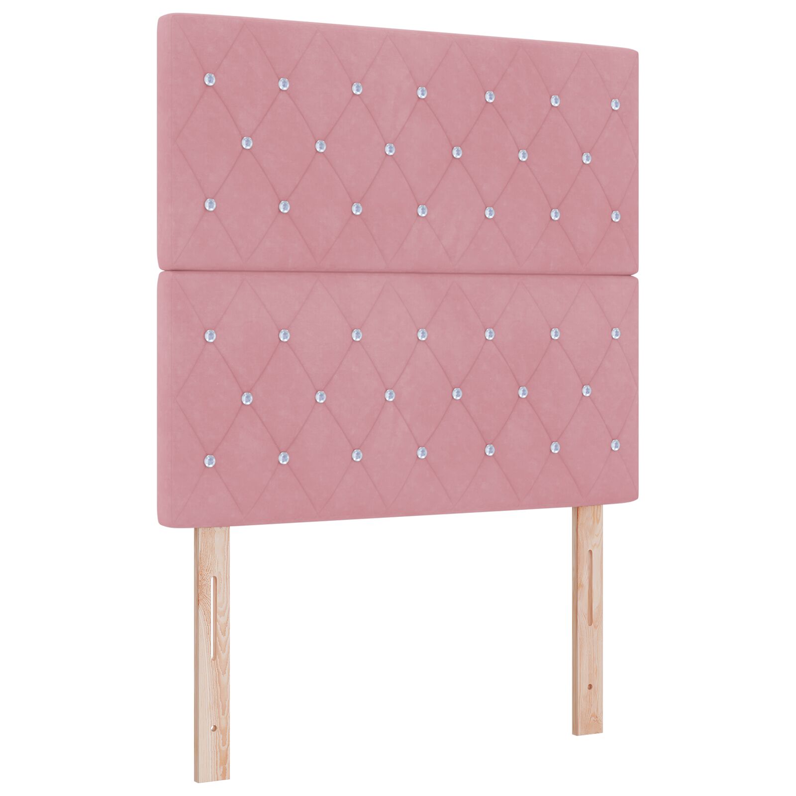 sengegavl krystalknap tufted rosa 100 cm fløjl, vidaXL sengegavl krystalknap tufted rosa 200 cm fløjl