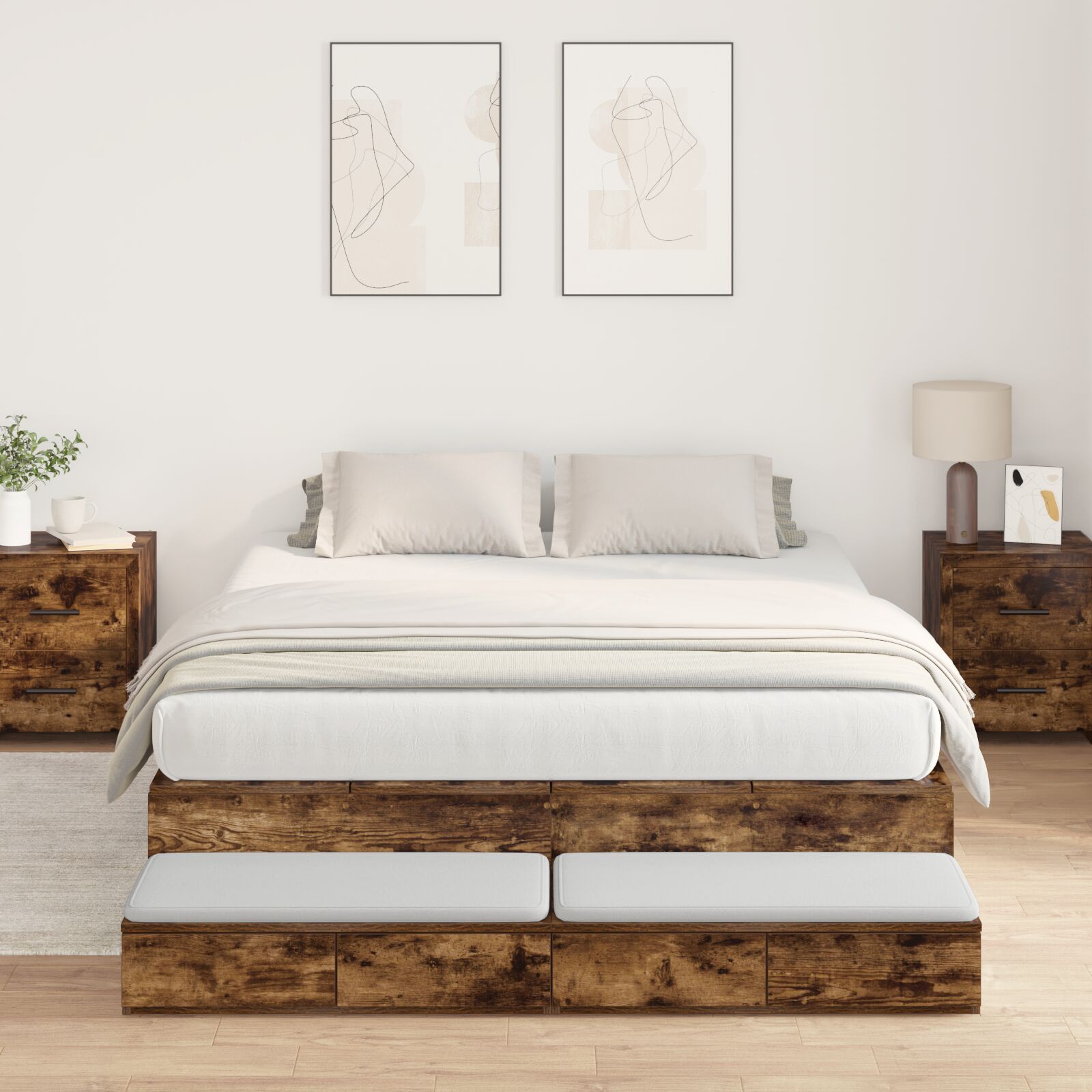 hoiustamisvoodi raam Pruun Tehispuit 135.5 x 190 x 31.5 cm