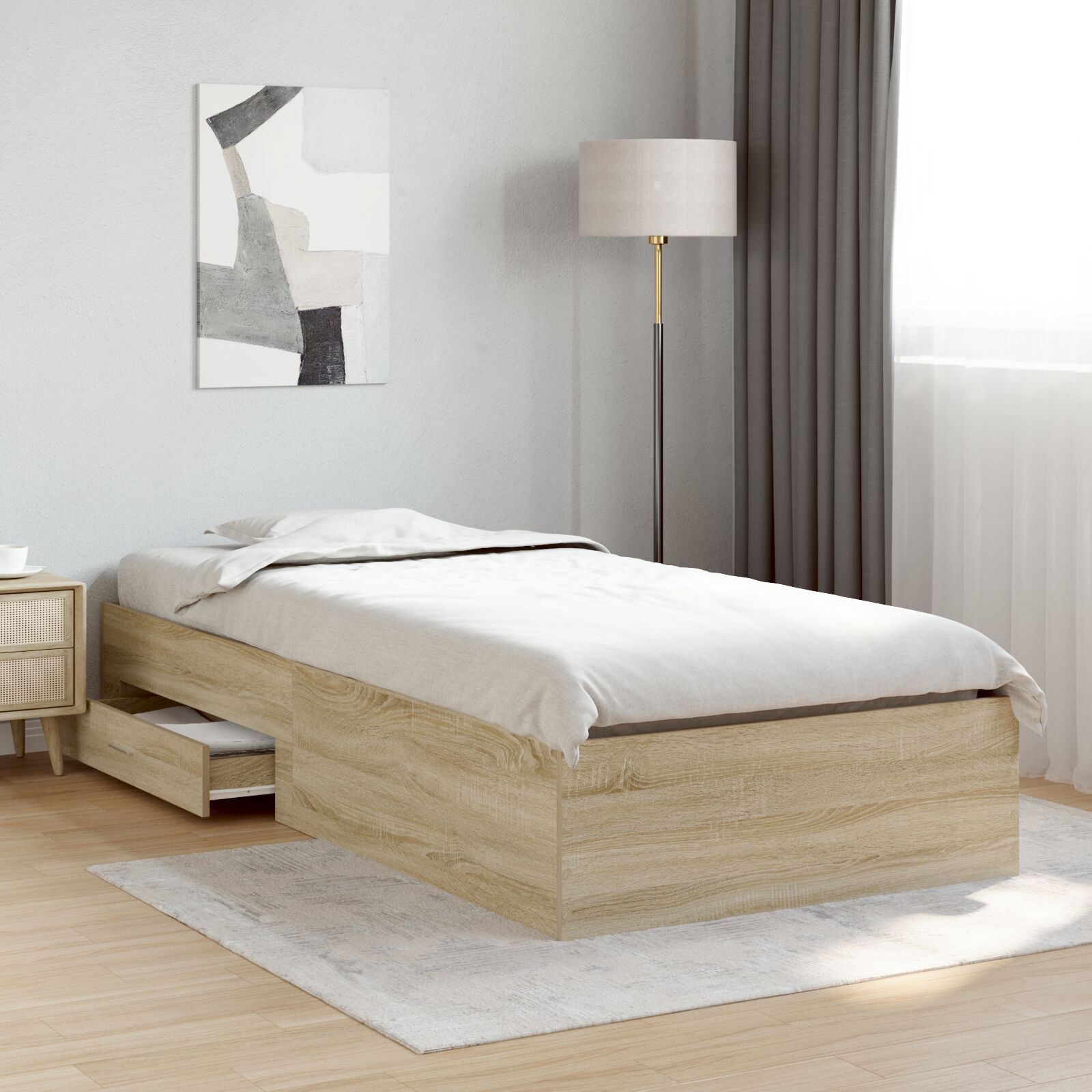 Krevetna Okvir Sonoma Hrast 90x190 cm Konstruirano Drvo