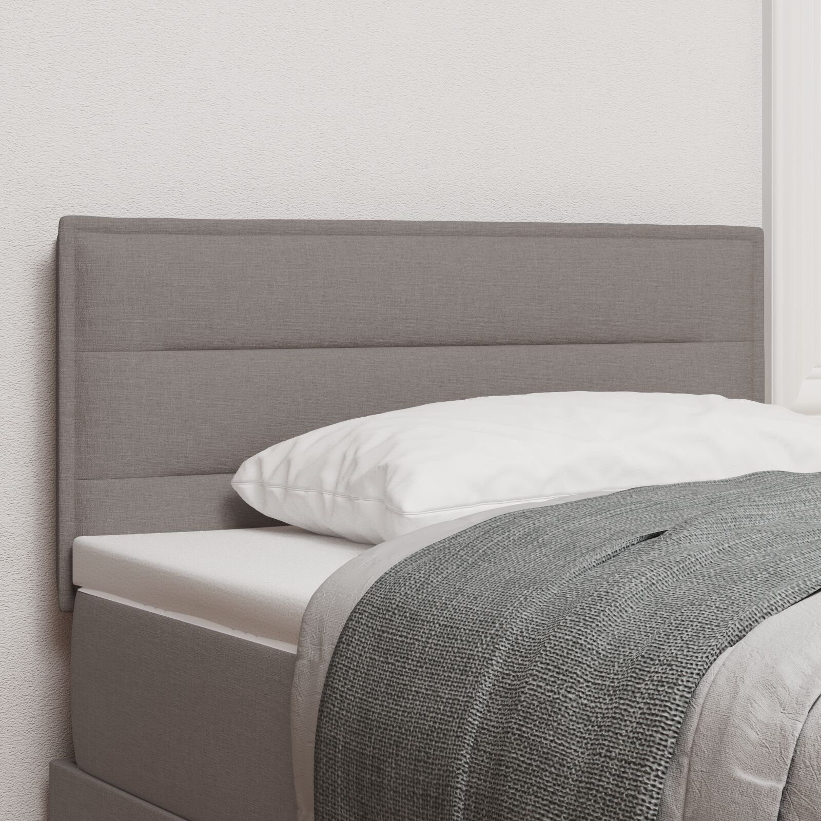 vidaXL Kopfteil Linien Design Taupe 90 cm Stoff