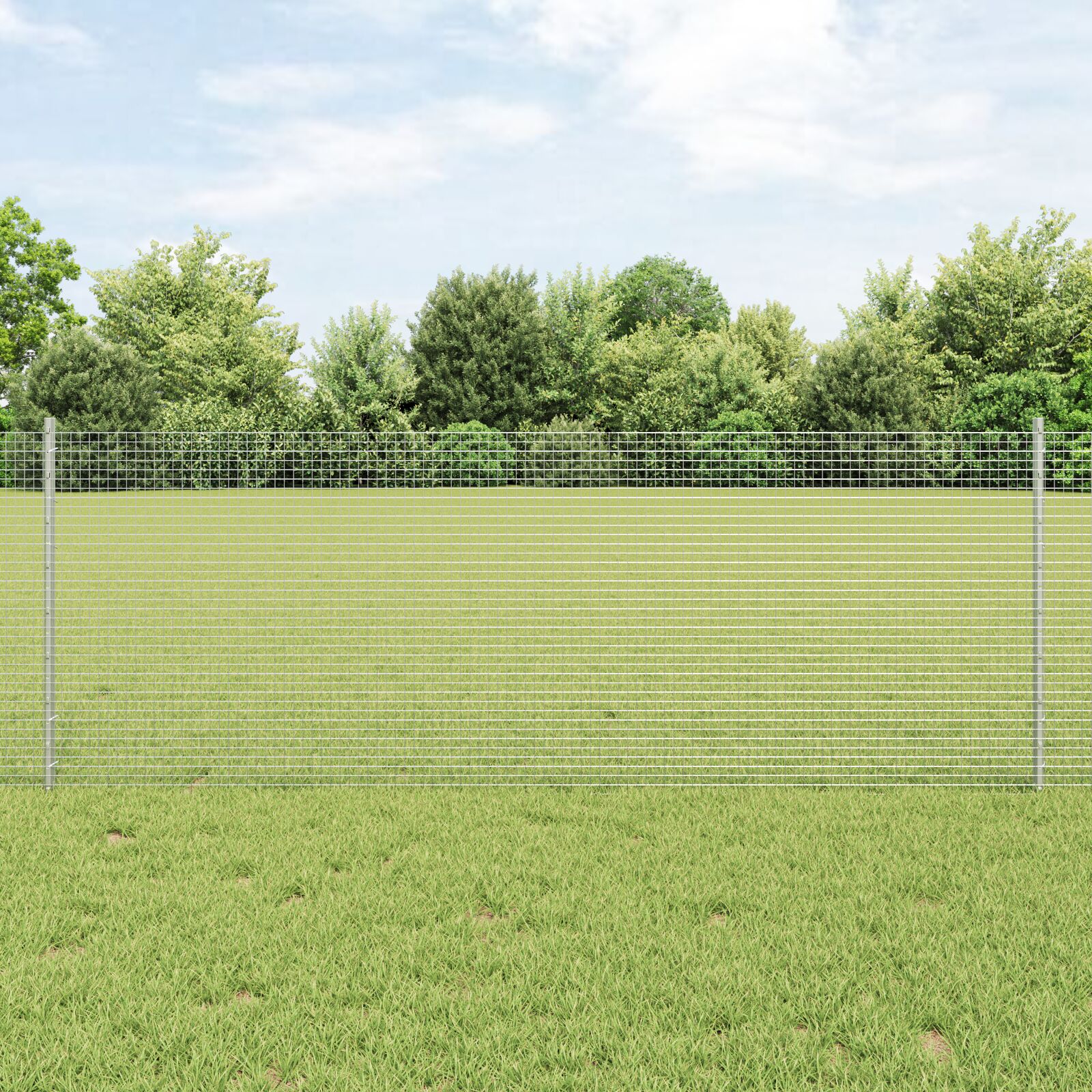 vidaXL zavarena žičana ograda s 44 U postovima srebrna 0.8x100 m čelik