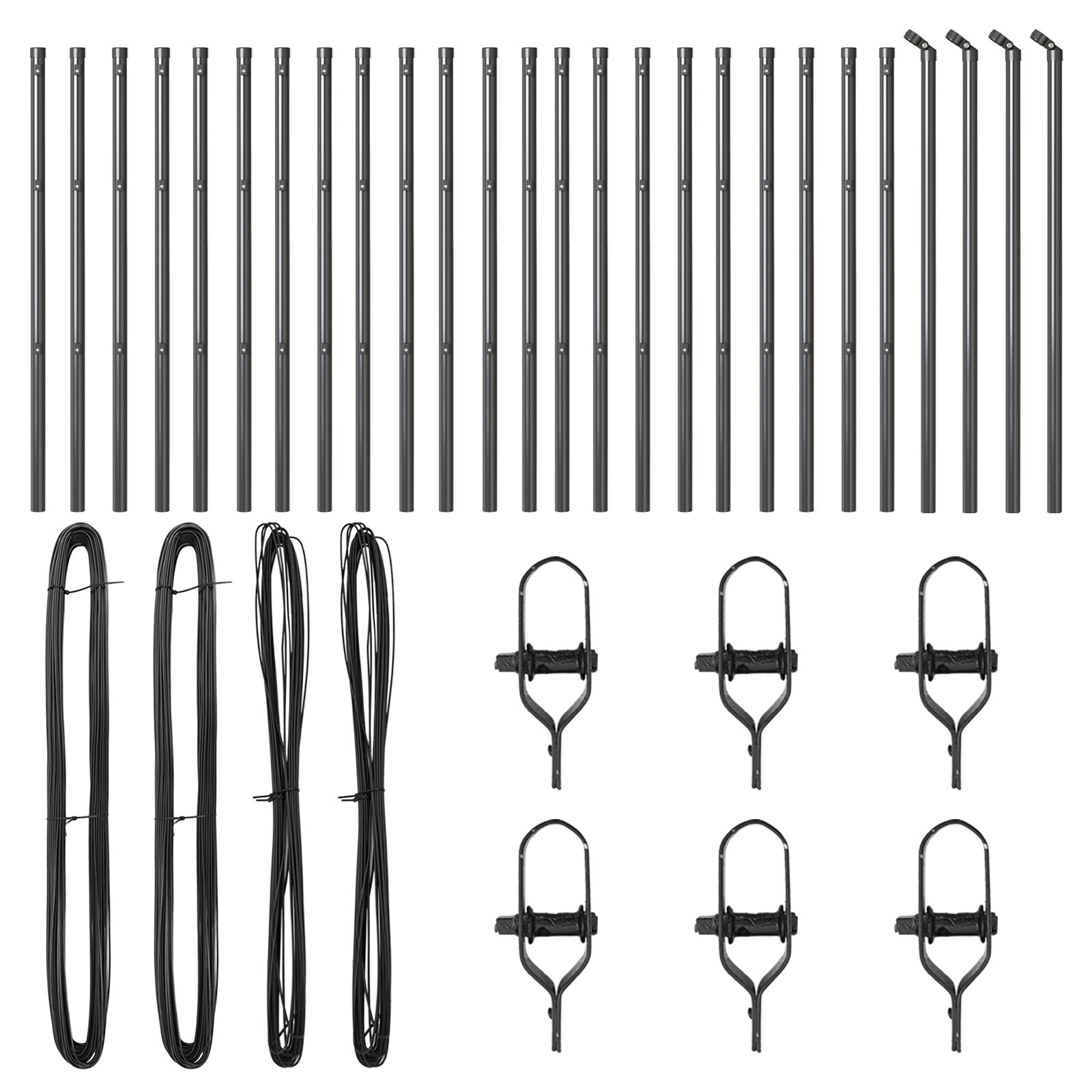 vidaXL Stupovi ograde 26 kom Sivi Ø32 mm 120 cm Galvanizirani čelik