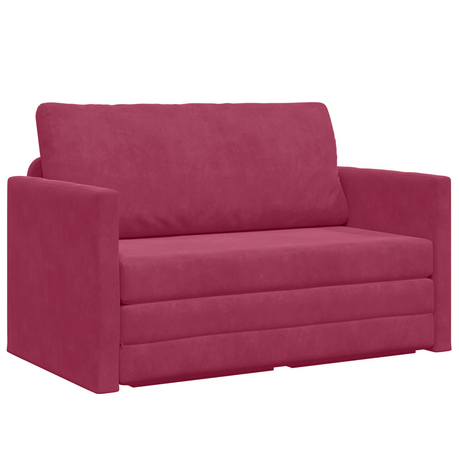 vidaXL Podni Kauč na razvlačenje 2-u-1 Boja Vina 124x204x61 cm Baršun