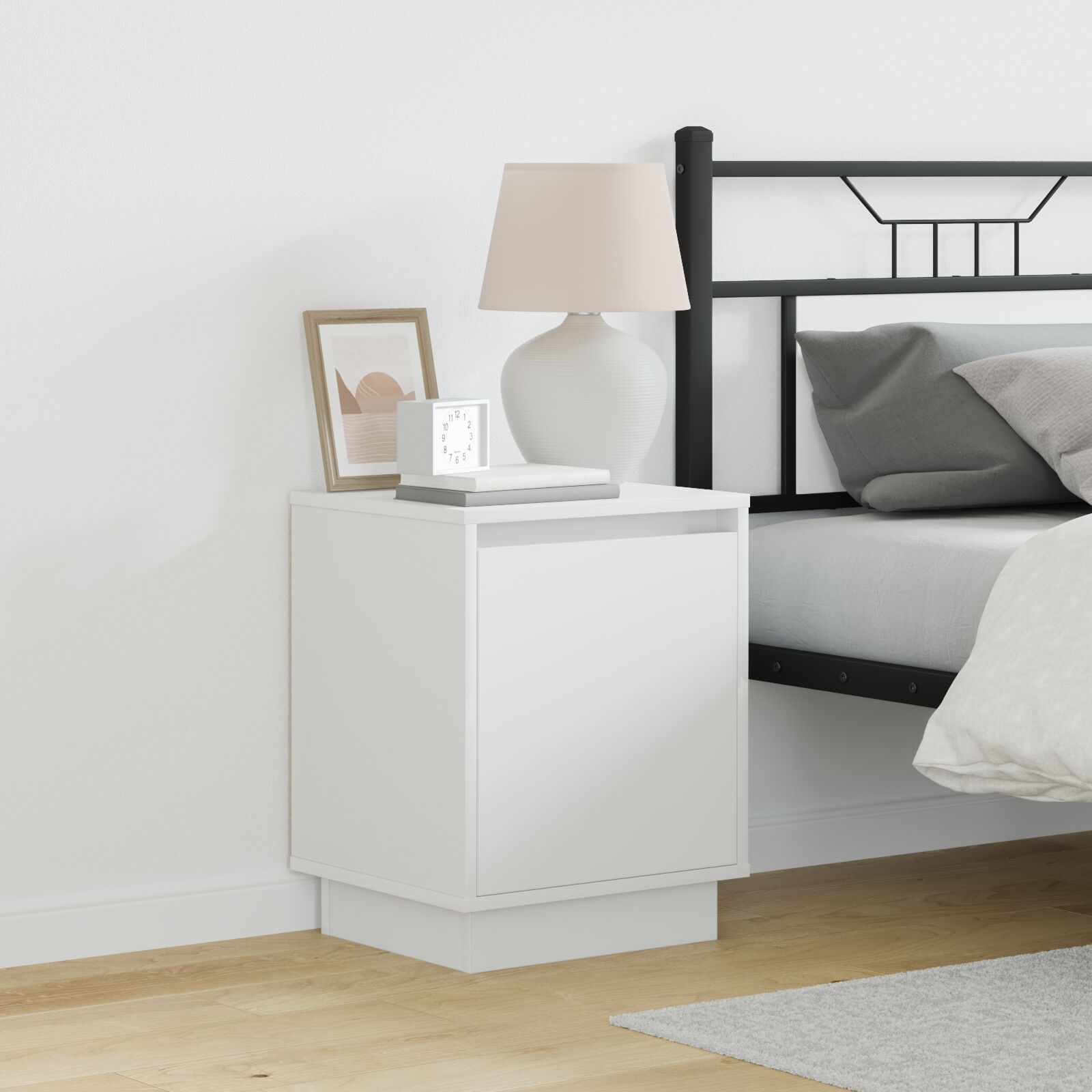 vidaXL Nachttische Weiß MDF 39 x 34,5 x 50 cm Modern Nachttisch
