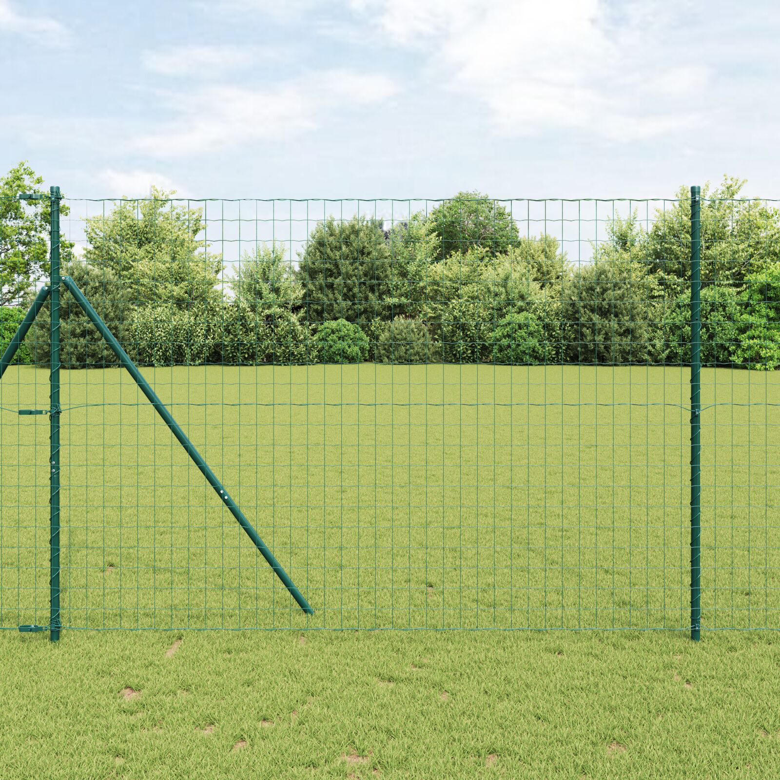 Euro Hegn Sæt af 2 Grøn Metal 10 x 1.5 m Holdbar Euro Hegn