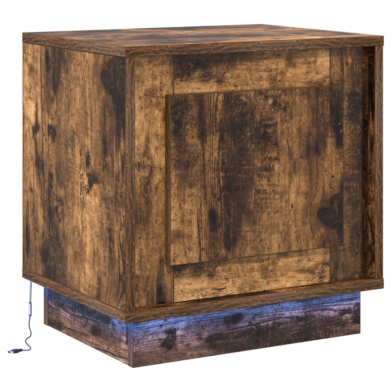 vidaXL Noptiere Stejar Afumat Lemn Ingineresc 44 x 34.5 x 45 cm