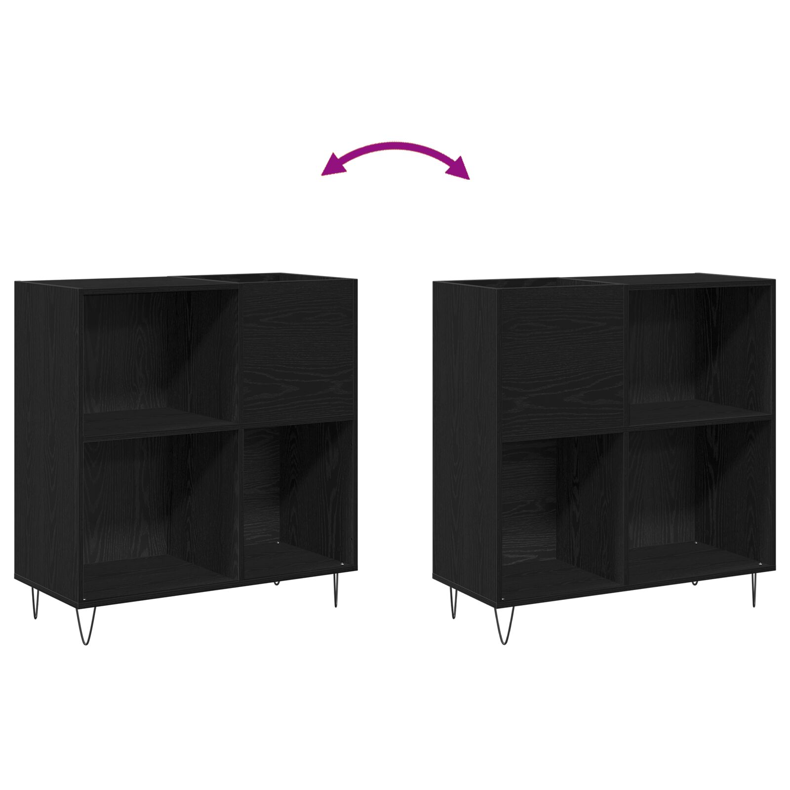 Record Cabinet Black 84.5x38x89 cm Engineered Wood vidaXL - Picture 29 of 117