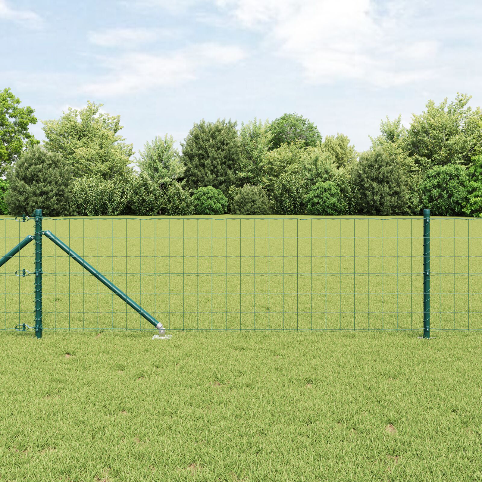 Euro Fence med 7 Spike Posts 0.8x10 m Galvaniseret Stål Grøn