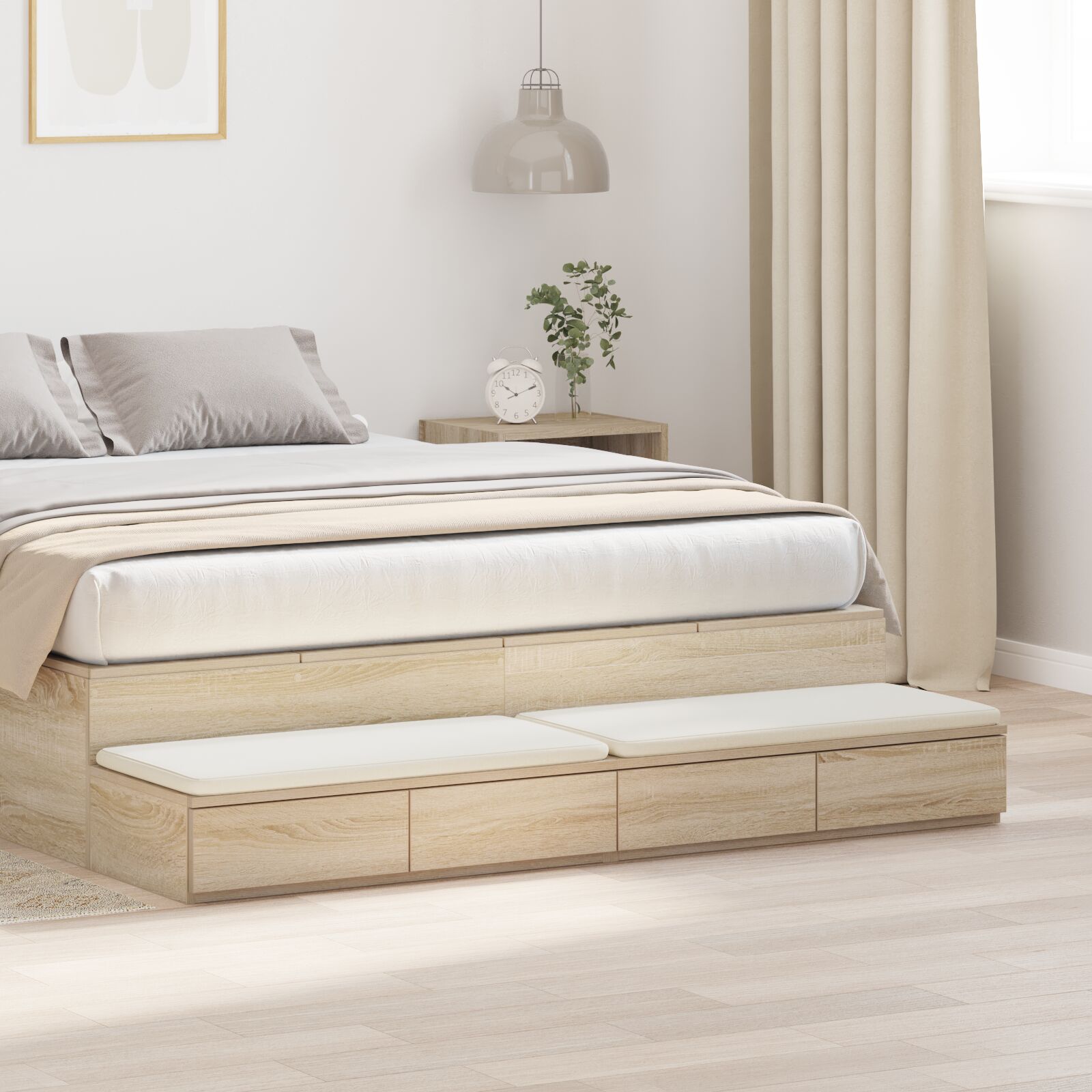 vidaXL Nachtkastje Sonoma eiken Engineered wood 150 x 36.5 x 16.5 cm