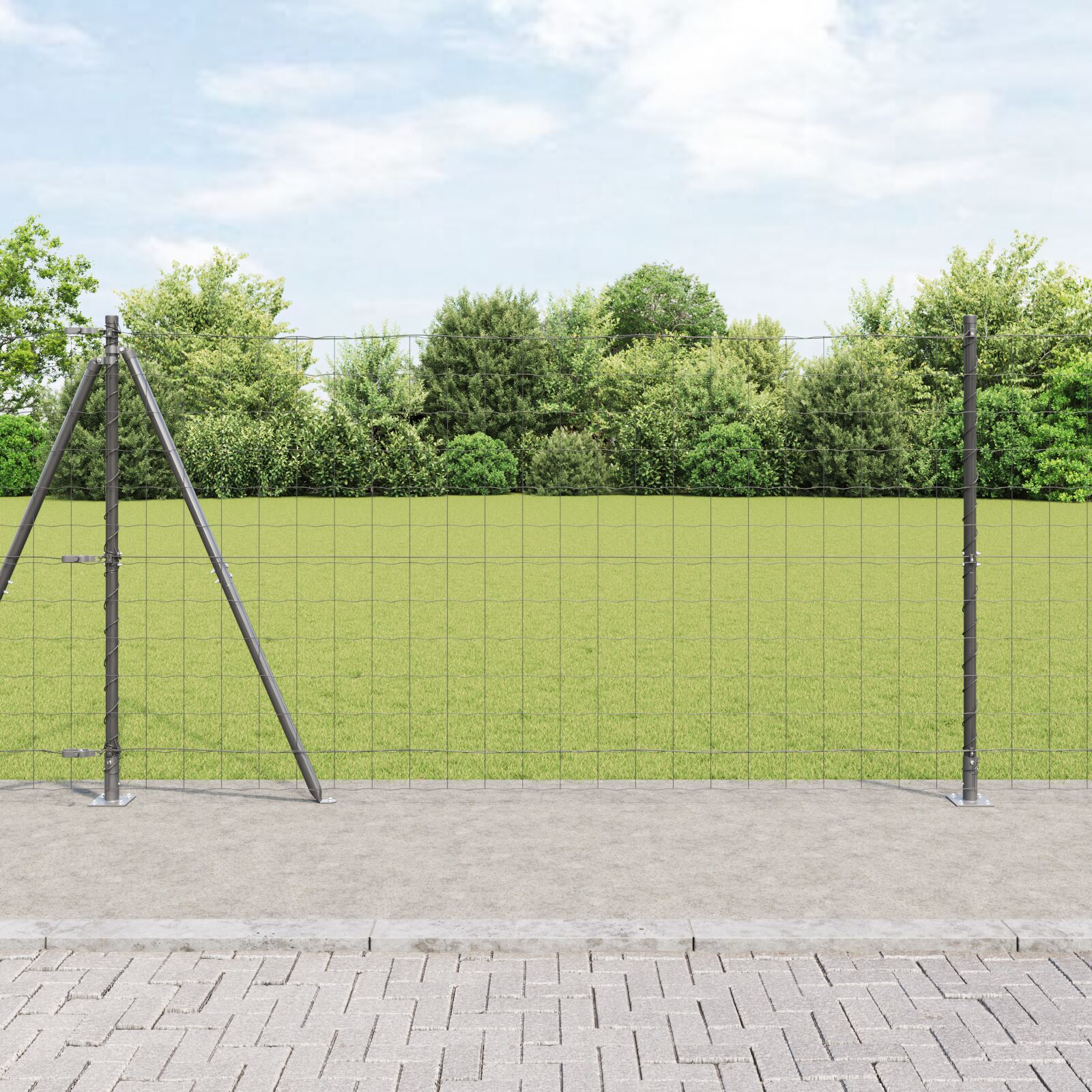 Euro Hegn med 13 Flanged Posts 1.2x25 m Galvaniseret Stål