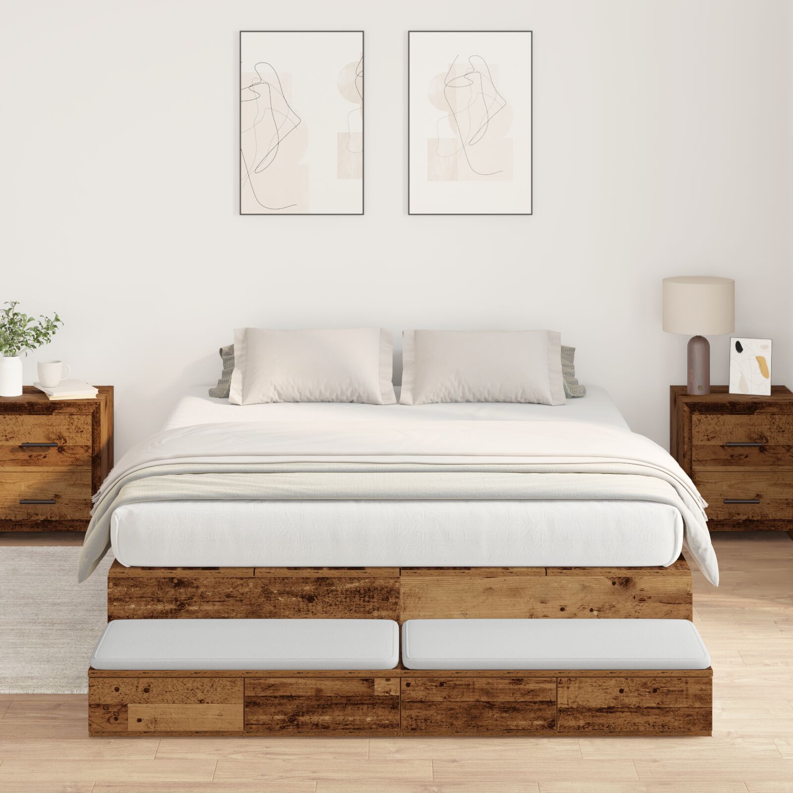 Krevet s prostorom za pohranu od Starog drva 160x200 cm