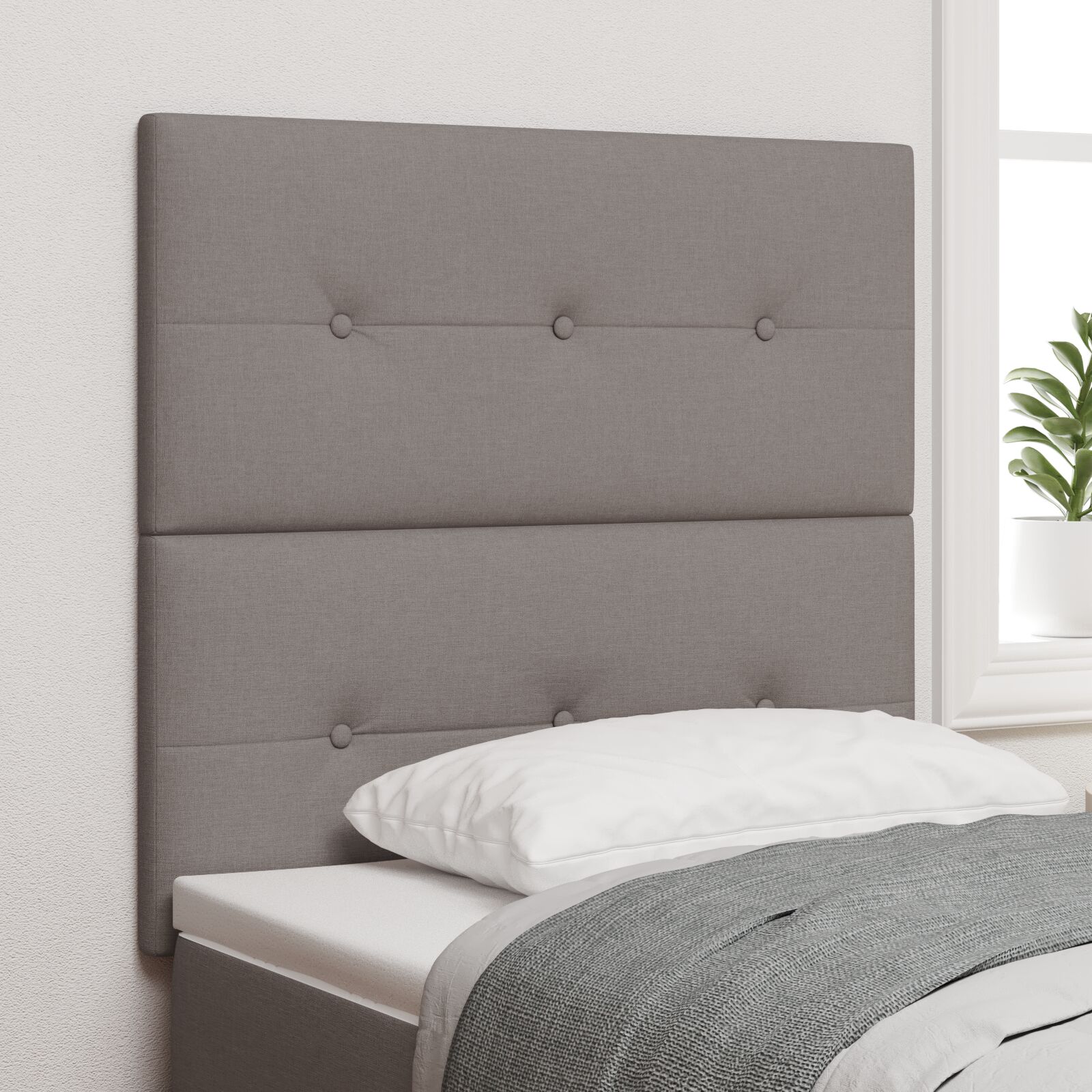 vidaXL LED Kopfteil Taupe 80 cm Stoff