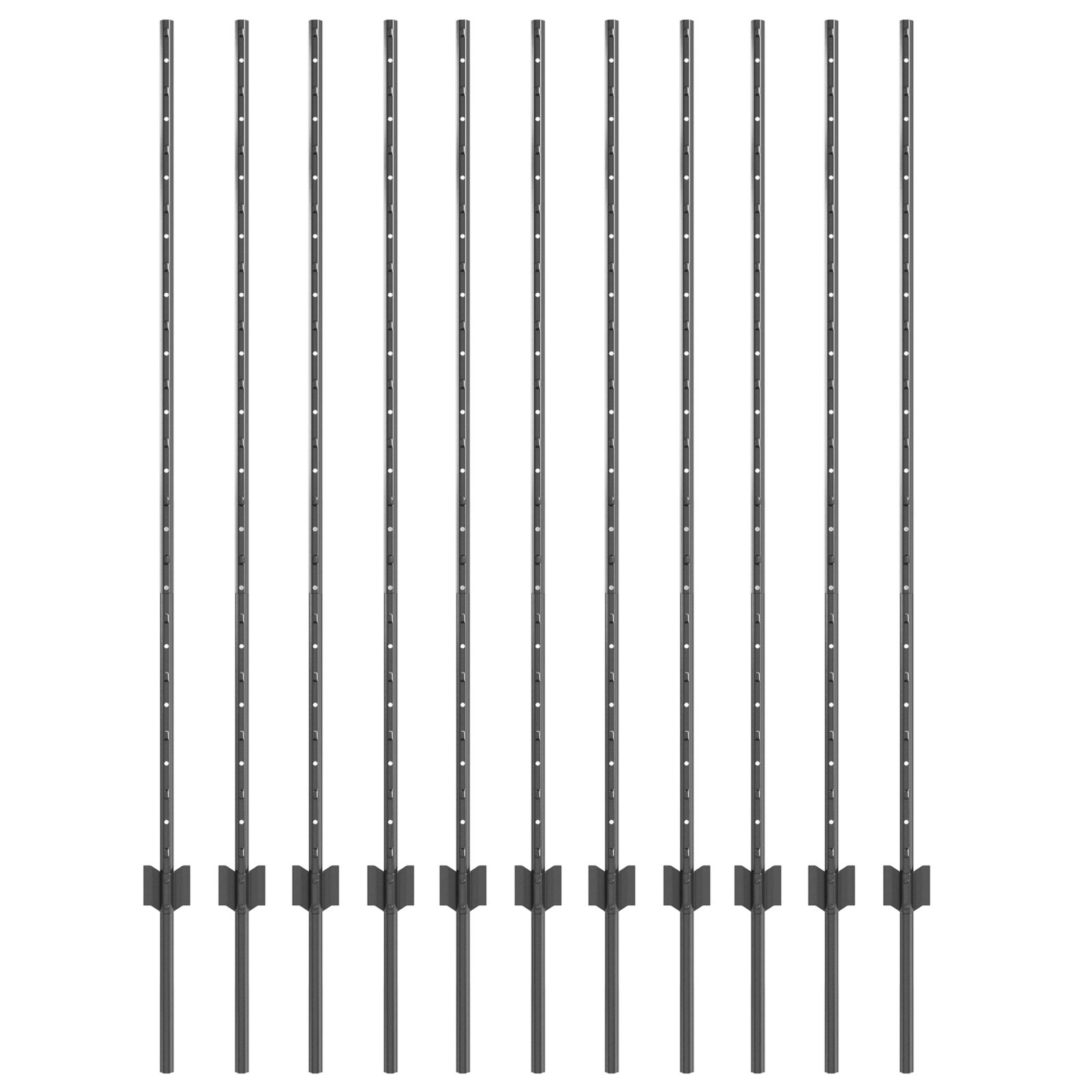 plotové stĺpy 22 ks U-kanálové sivé 140 cm oceľ 42006285