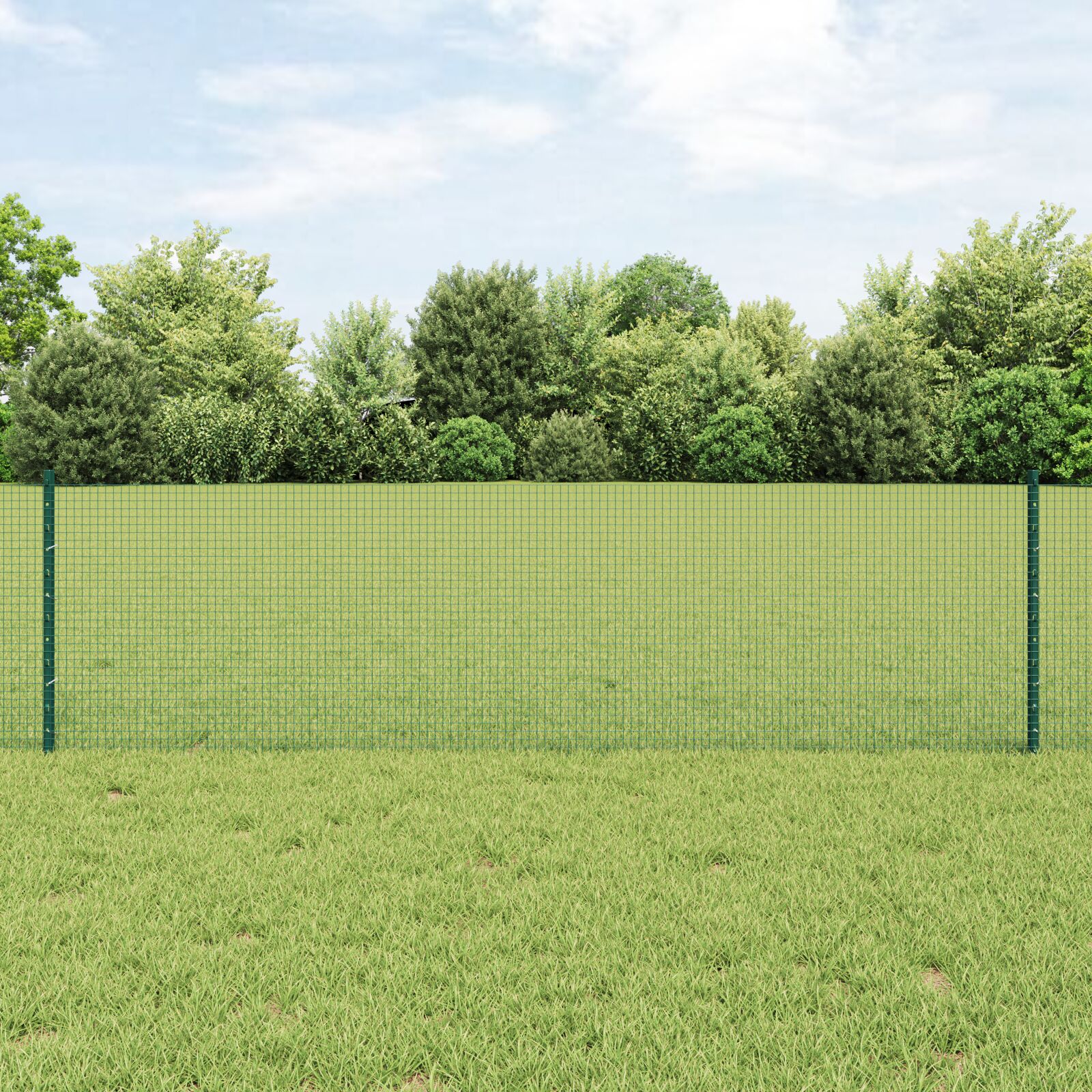 VidaXL zavarena žičana ograda s 44 U postovima Zelena 0.6x100 m Čelik