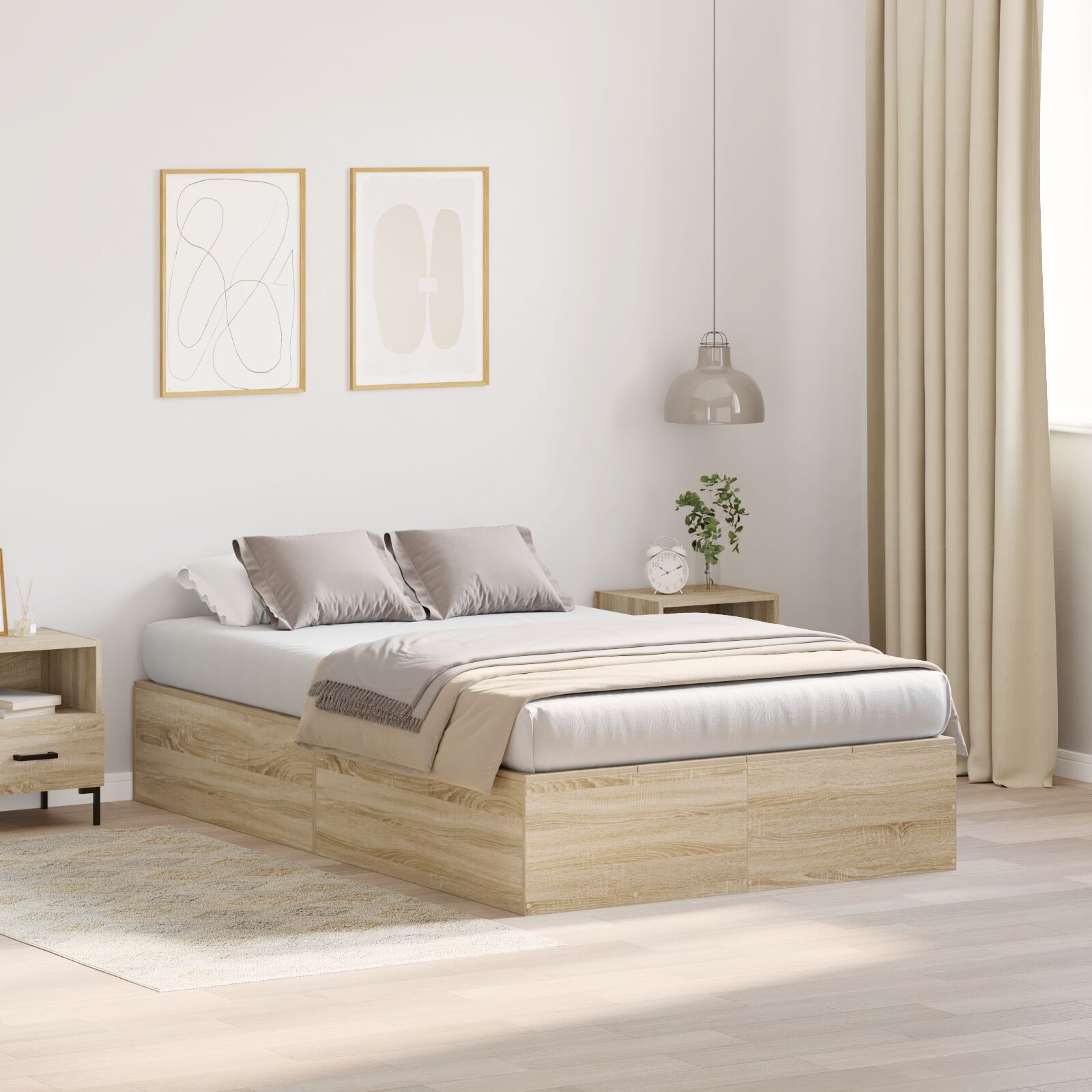Hoiutooted Voodi Raam Sonoma Tamme 120x190 cm