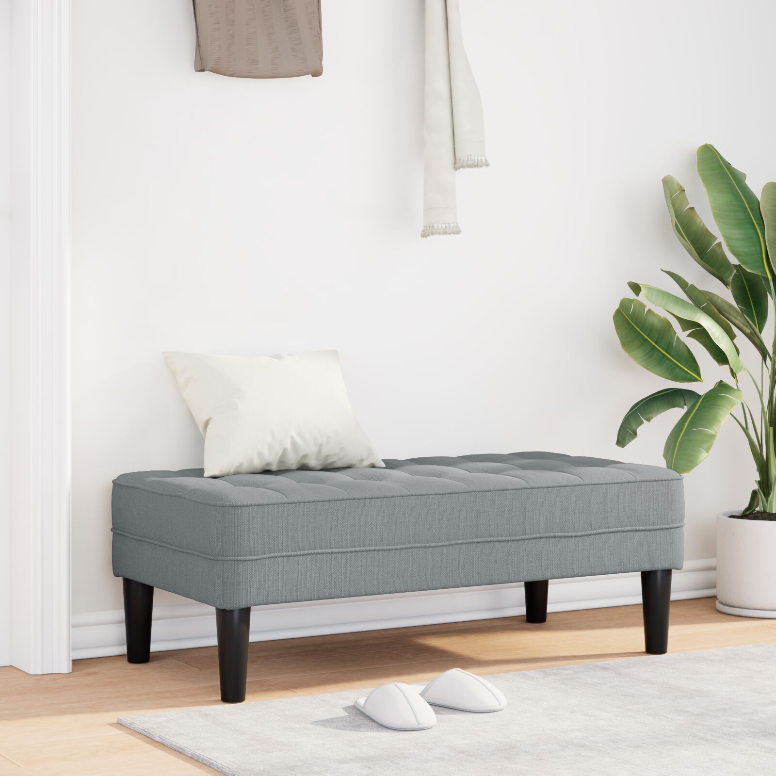 vidaXL Bank Hellgrau 113x57x39 cm Stoff