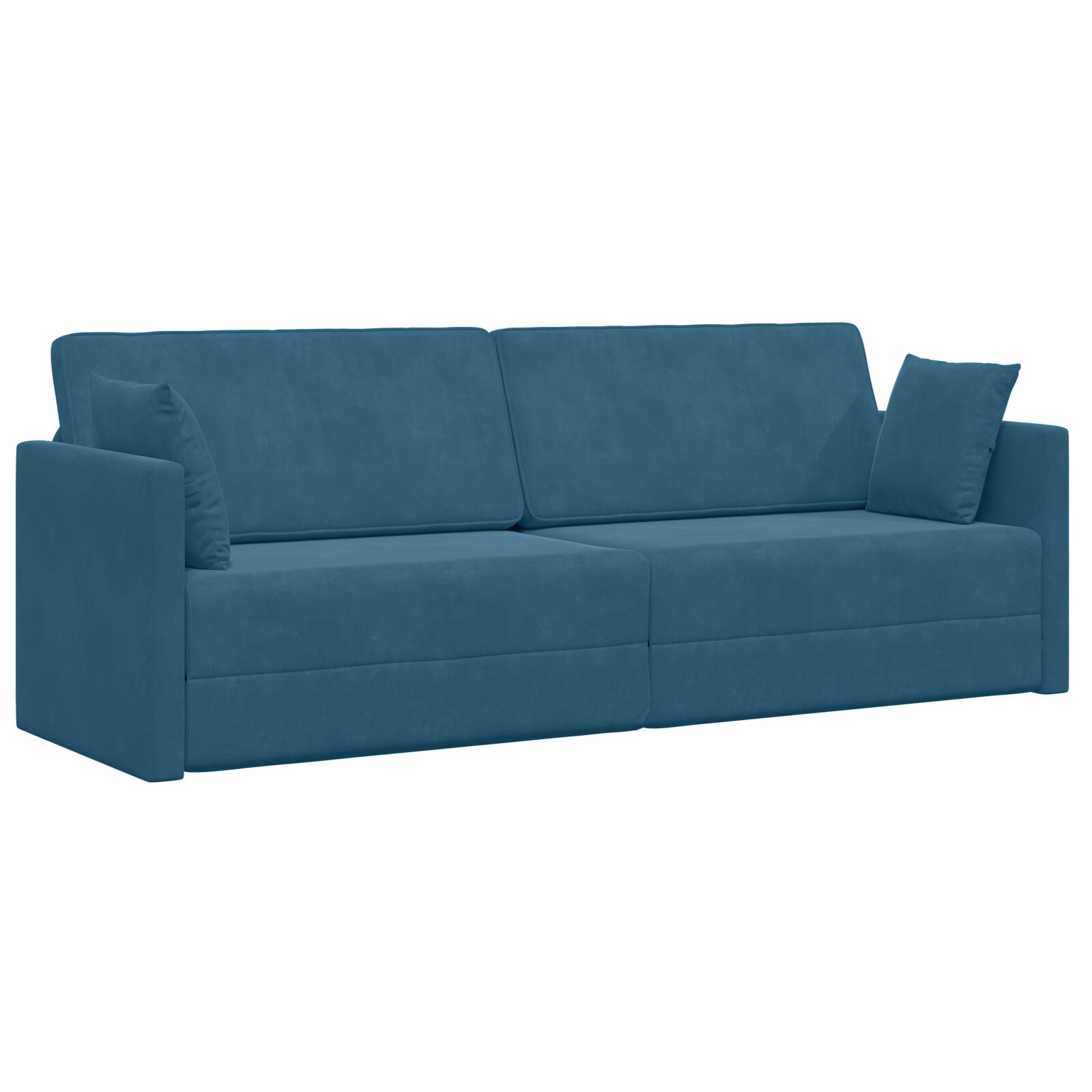 vidaXL Kauč na razvlačenje 2-u-1 Plavi 213x144x60 cm Baršun