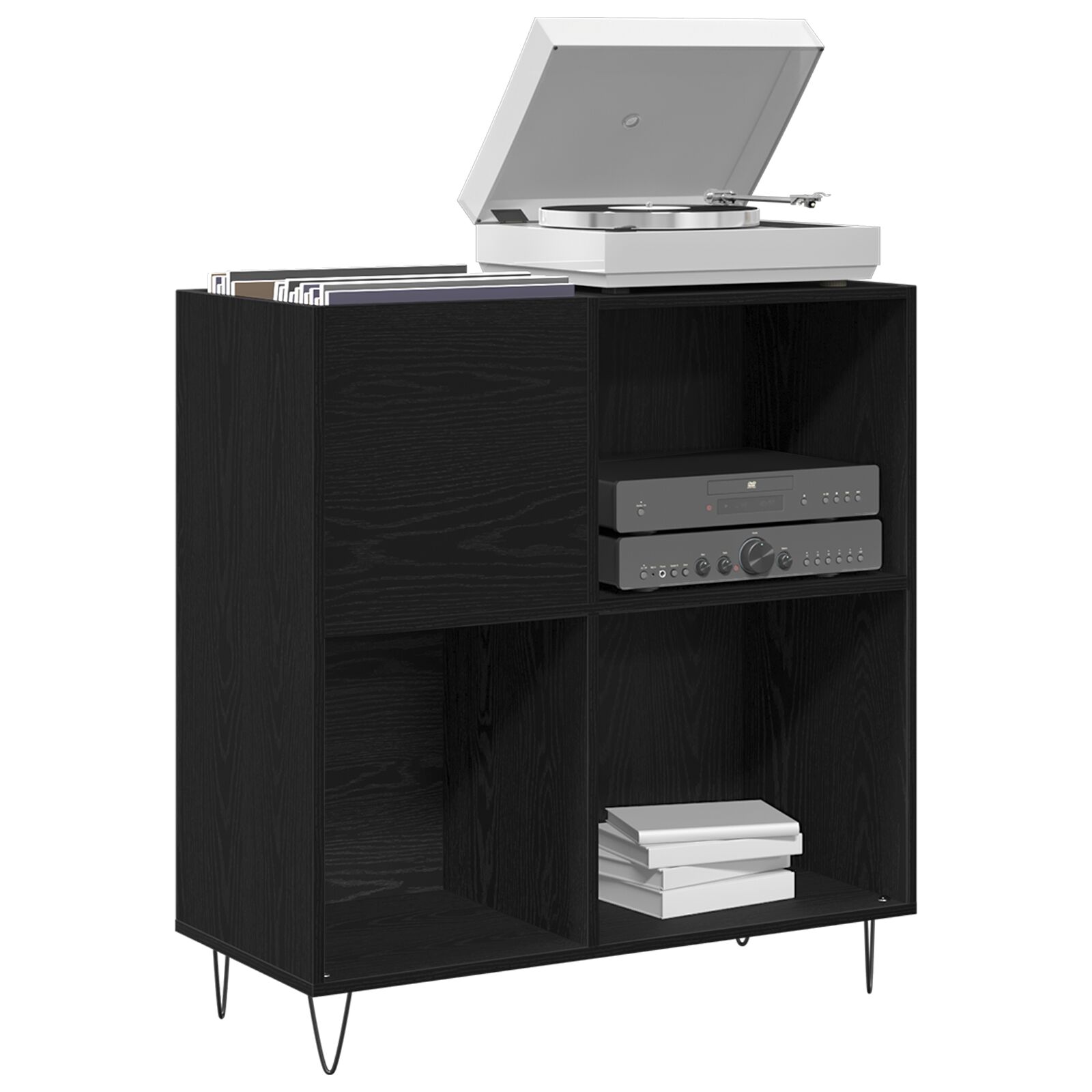 Record Cabinet Black 84.5x38x89 cm Engineered Wood vidaXL - Picture 23 of 117