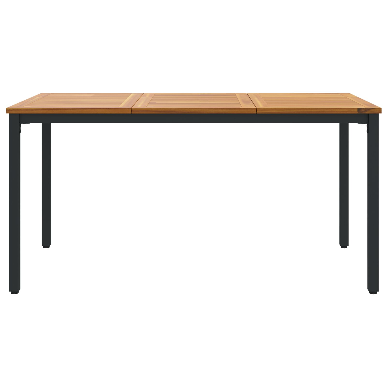 Kerti Asztal 150x90x75 cm Tömör Akácfából és Fémből 
