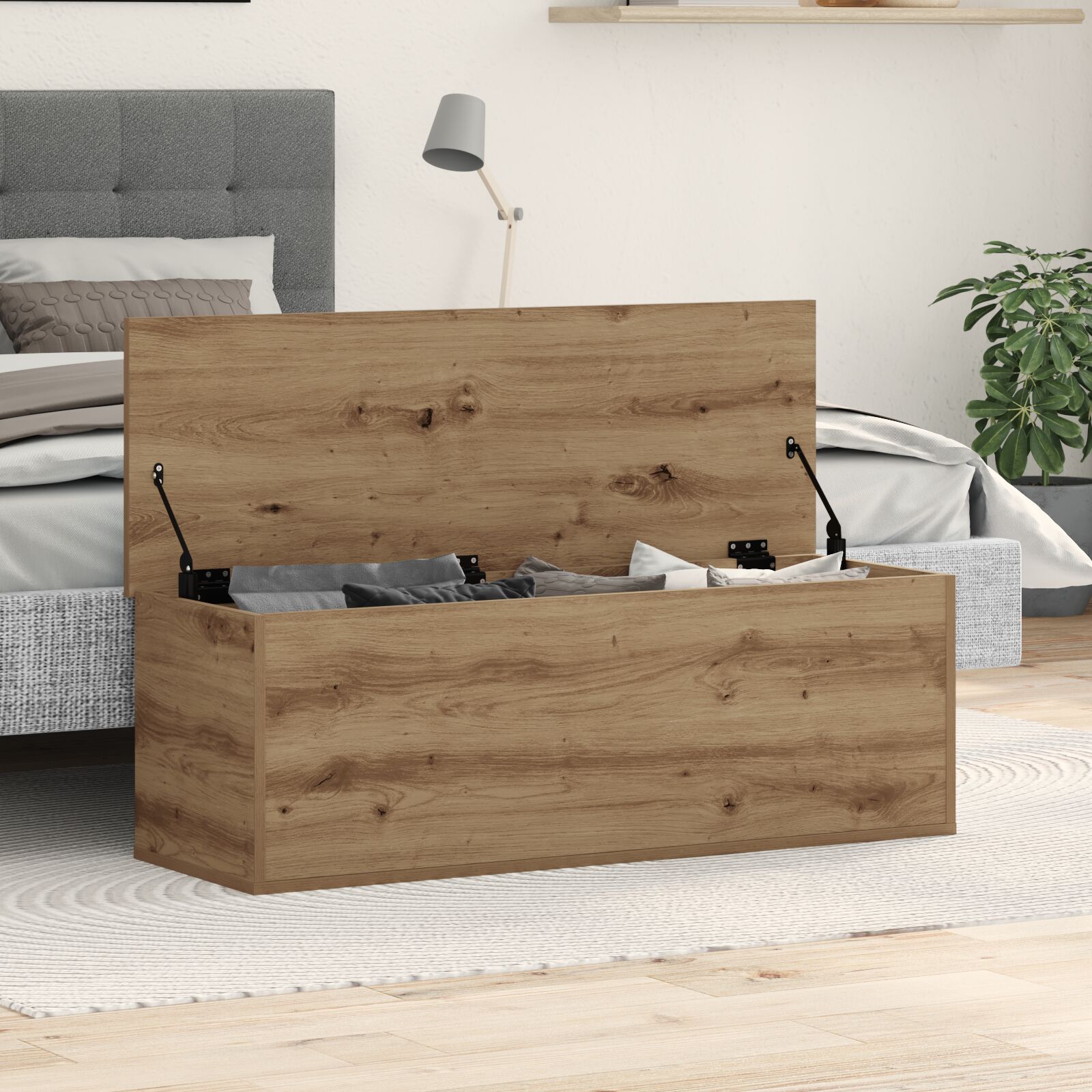 vidaXL Aufbewahrungsbox Artisan Eiche 102x35x35 cm aus Holzwerkstoff