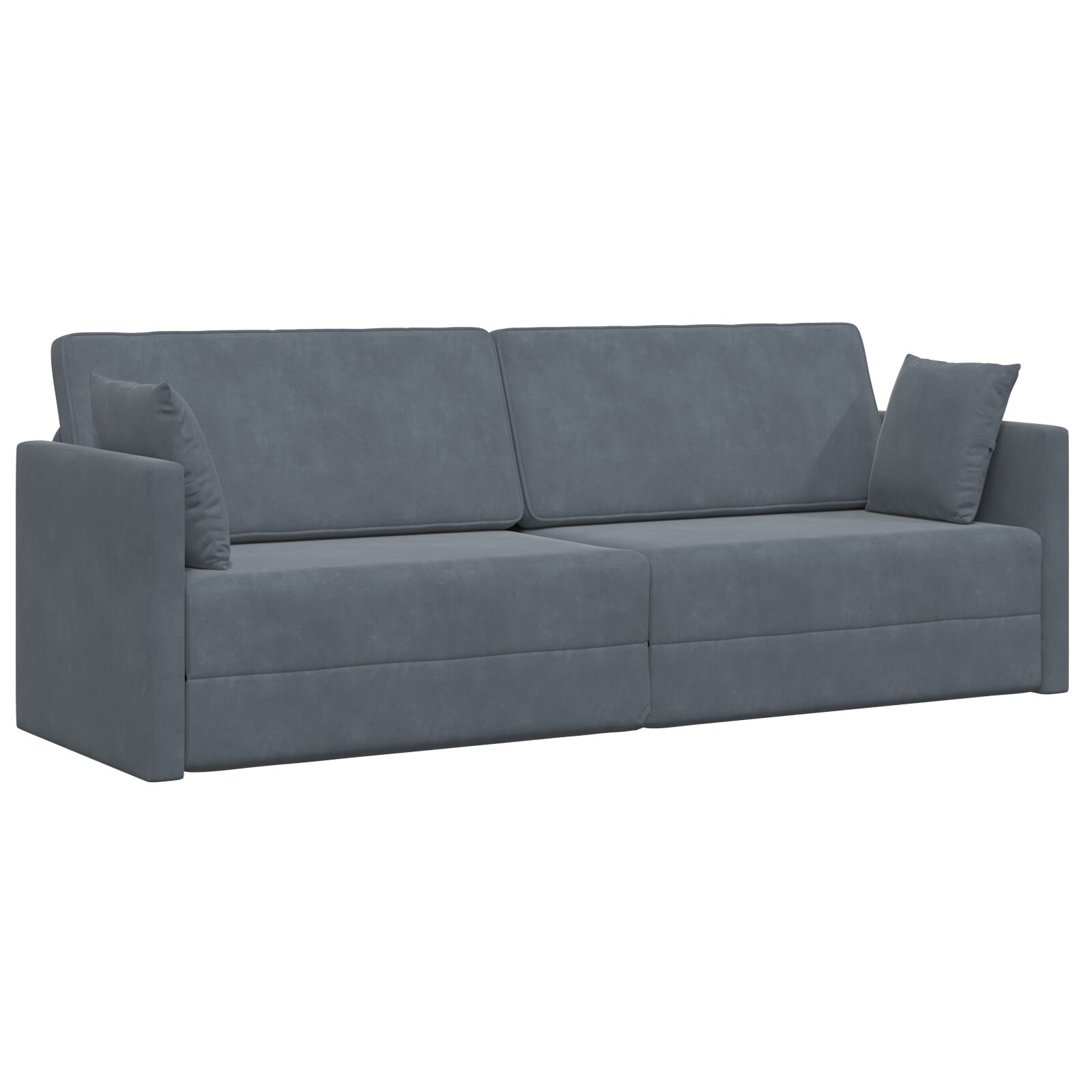 vidaXL Kauč na razvlačenje 2-u-1 Tamnosivi 213x144x60 cm Baršun