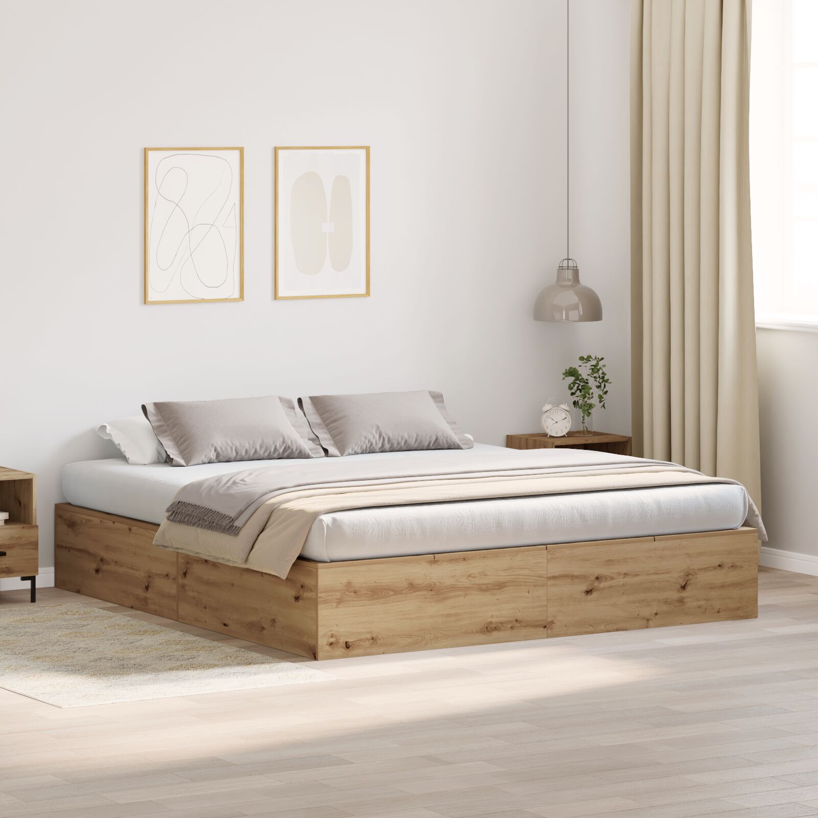 Laepäevitav voodiraam Artisan Oak 180x200 cm