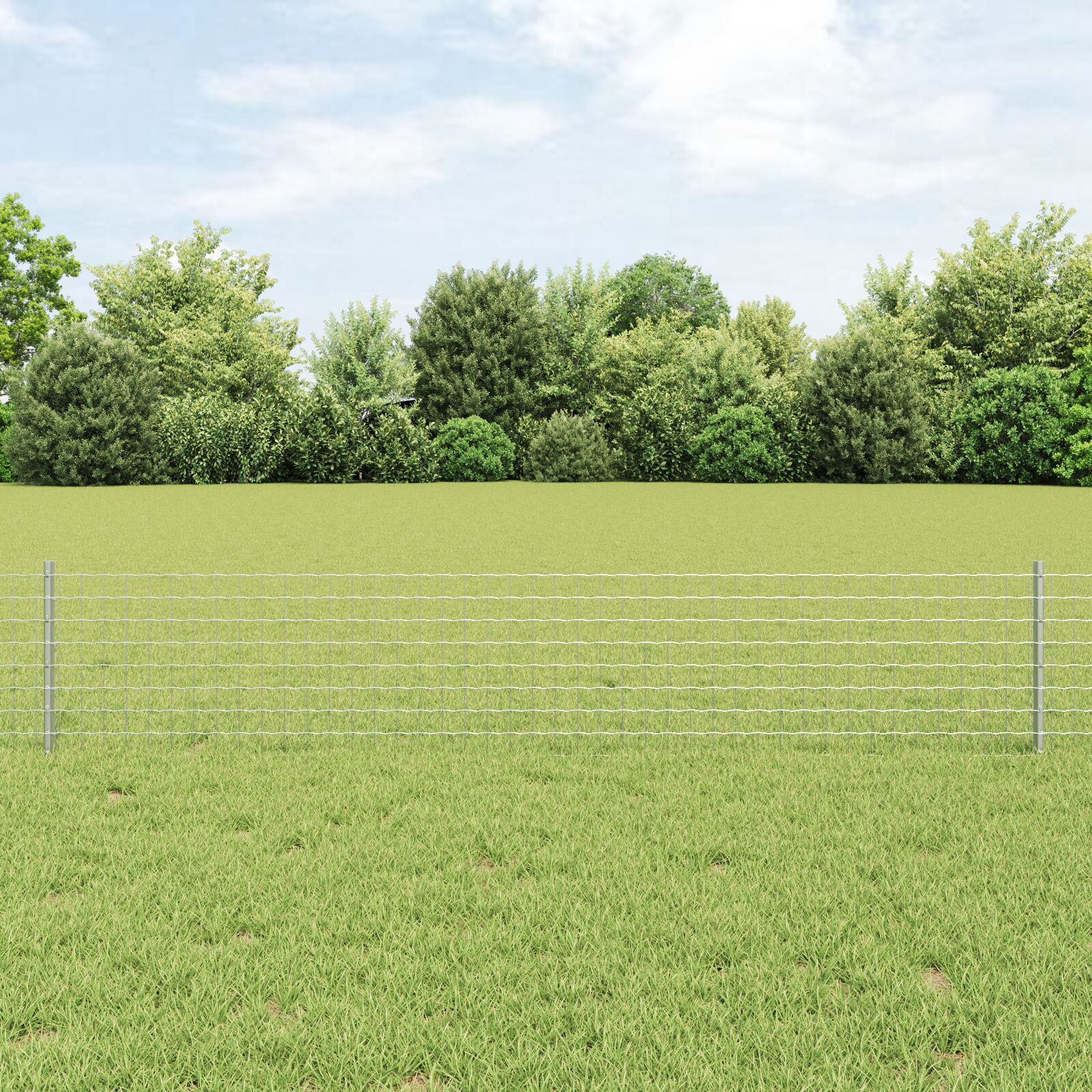 vidaXL Euro Ograda Set od 3 Pocinčani čelik 50 x 0.4 m Čvrsta