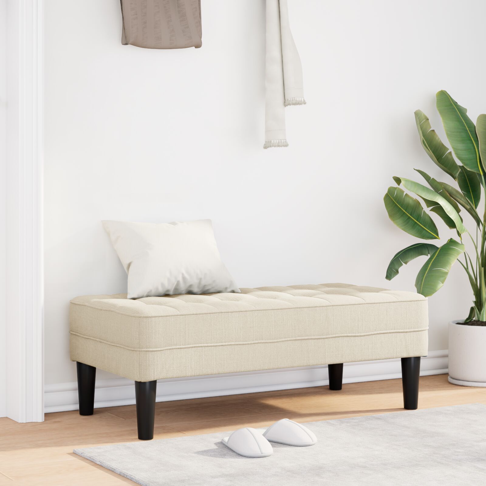 vidaXL Bank Leinen 113x57x39 cm