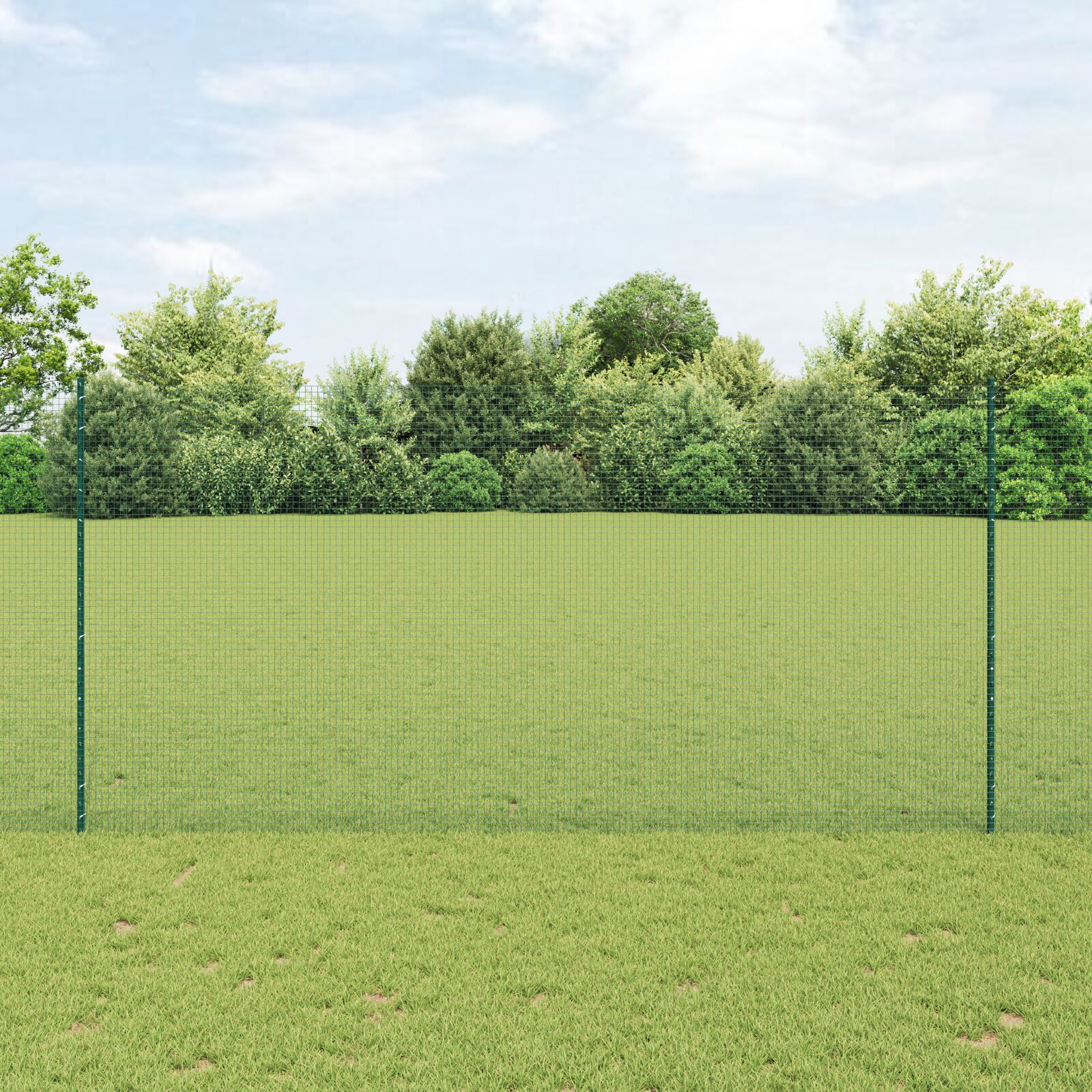 Zvážiteľný plot s 11 U stĺpmi Zelený 1,5x25 m Oceľ 3336493