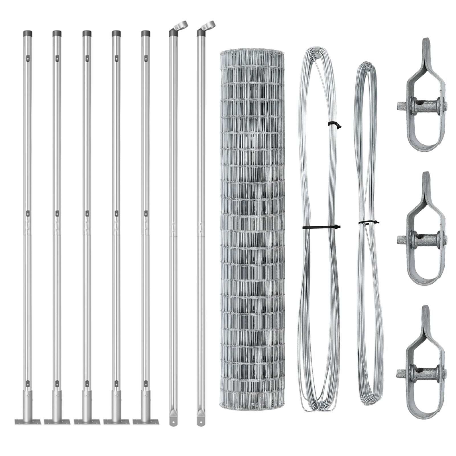 vidaXL Euro Ograda s 7 Flančanim Stupovima 1,4x10 m Galvanizirani čelik