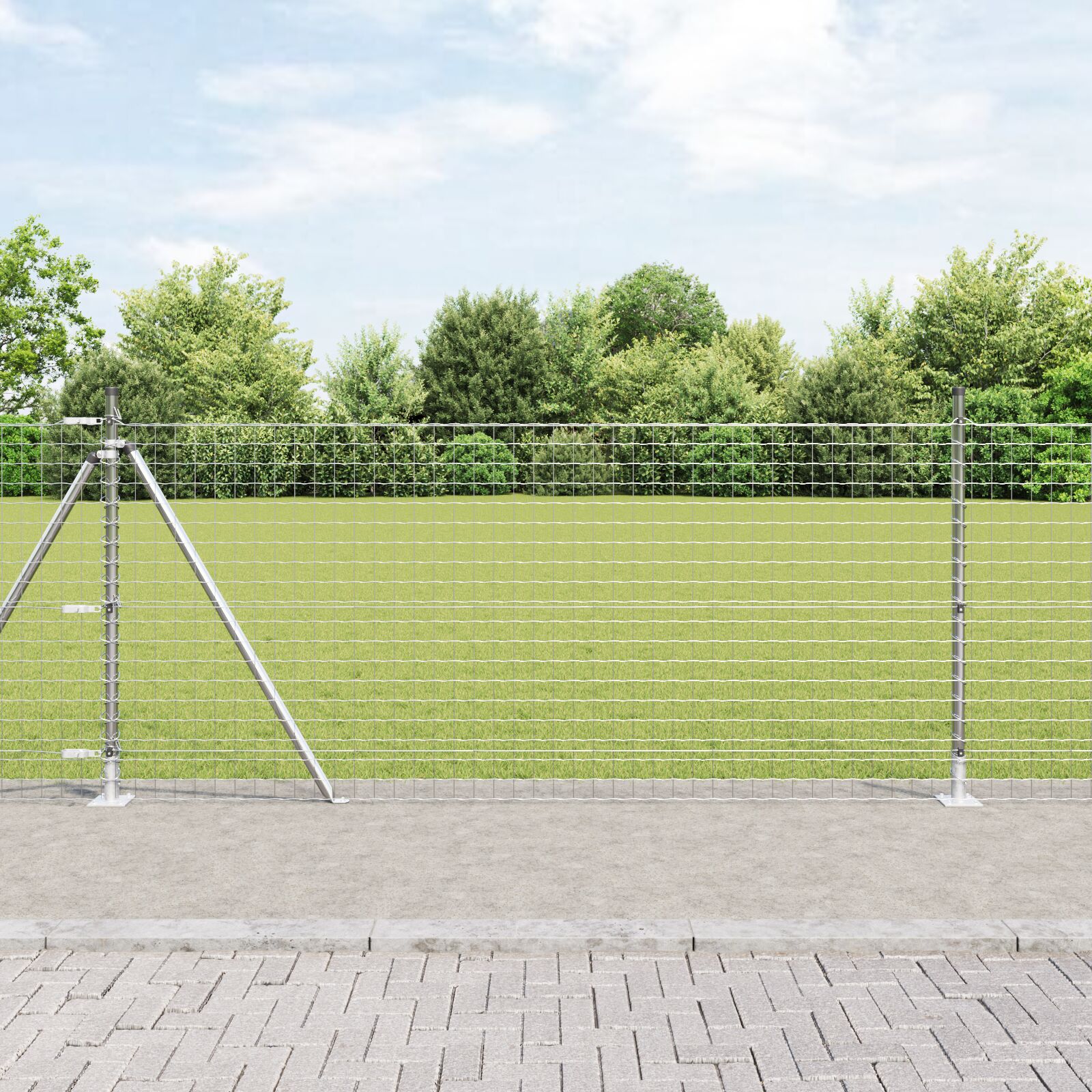 Hegnspæle sæt 13 stk Sølv Galvaniseret stål 3.2 x 3.2 x 110 cm