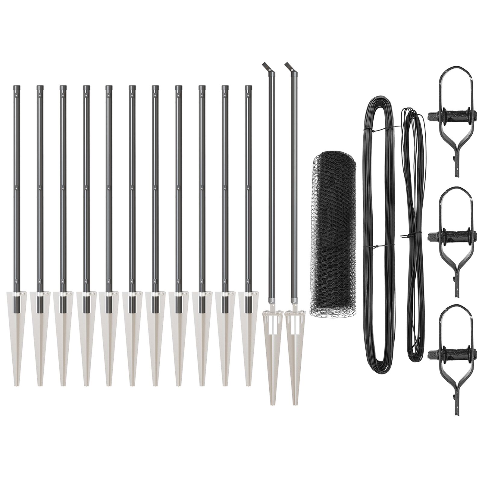 vidaXL Set ograde Set od 2 Siva Metal 25 x 1 m Izdržljivo