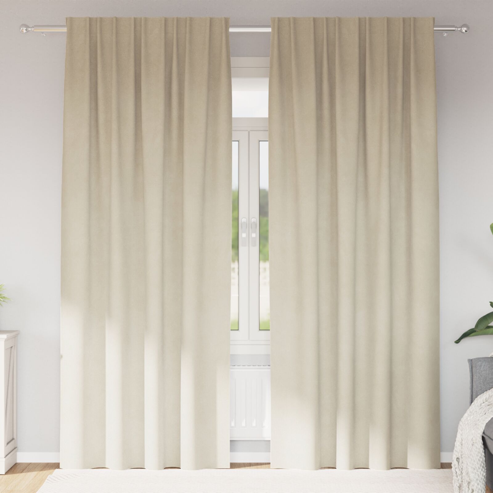 vidaXL Vorhänge Creme Polyester 140 x 245 cm Langlebig Vorhänge