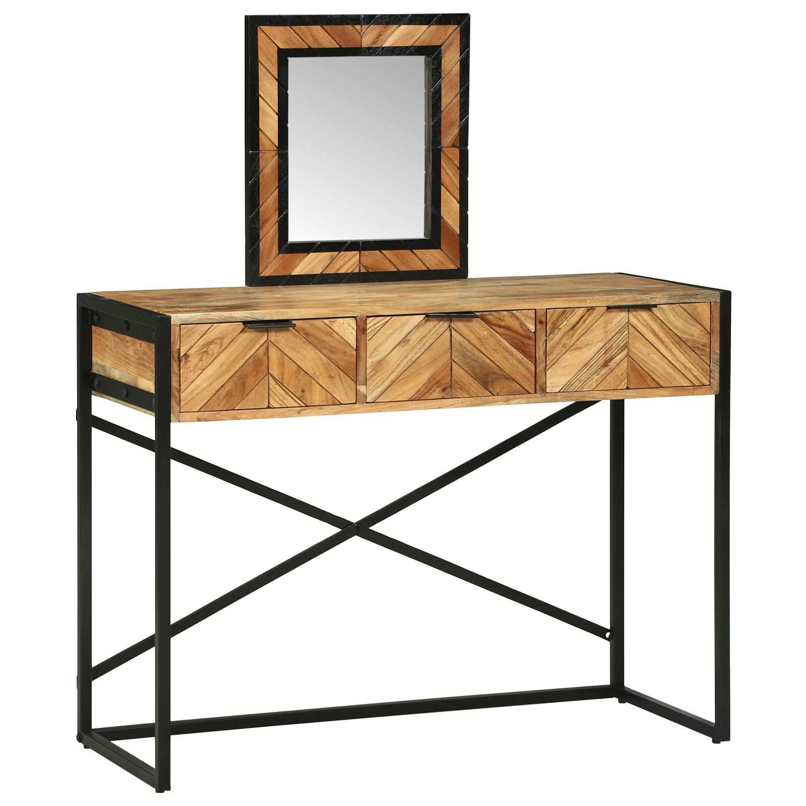 vidaXL toaletni stol s ogledalom 100x40x120 cm čvrsto drvo akacije