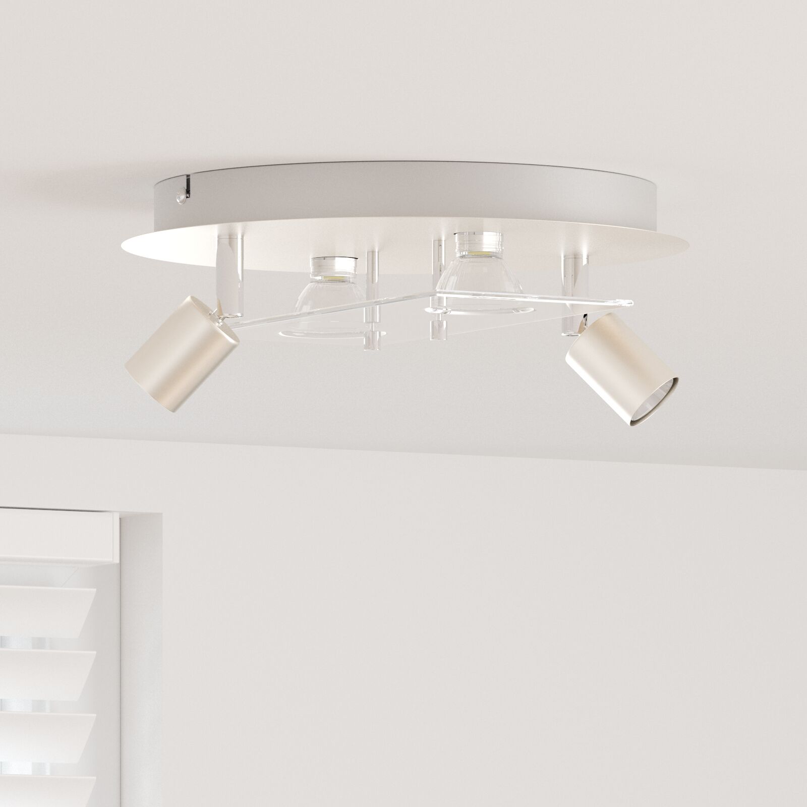 Loftspotlight med 2 justérbare hoveder i mat nikkelfarve GU10