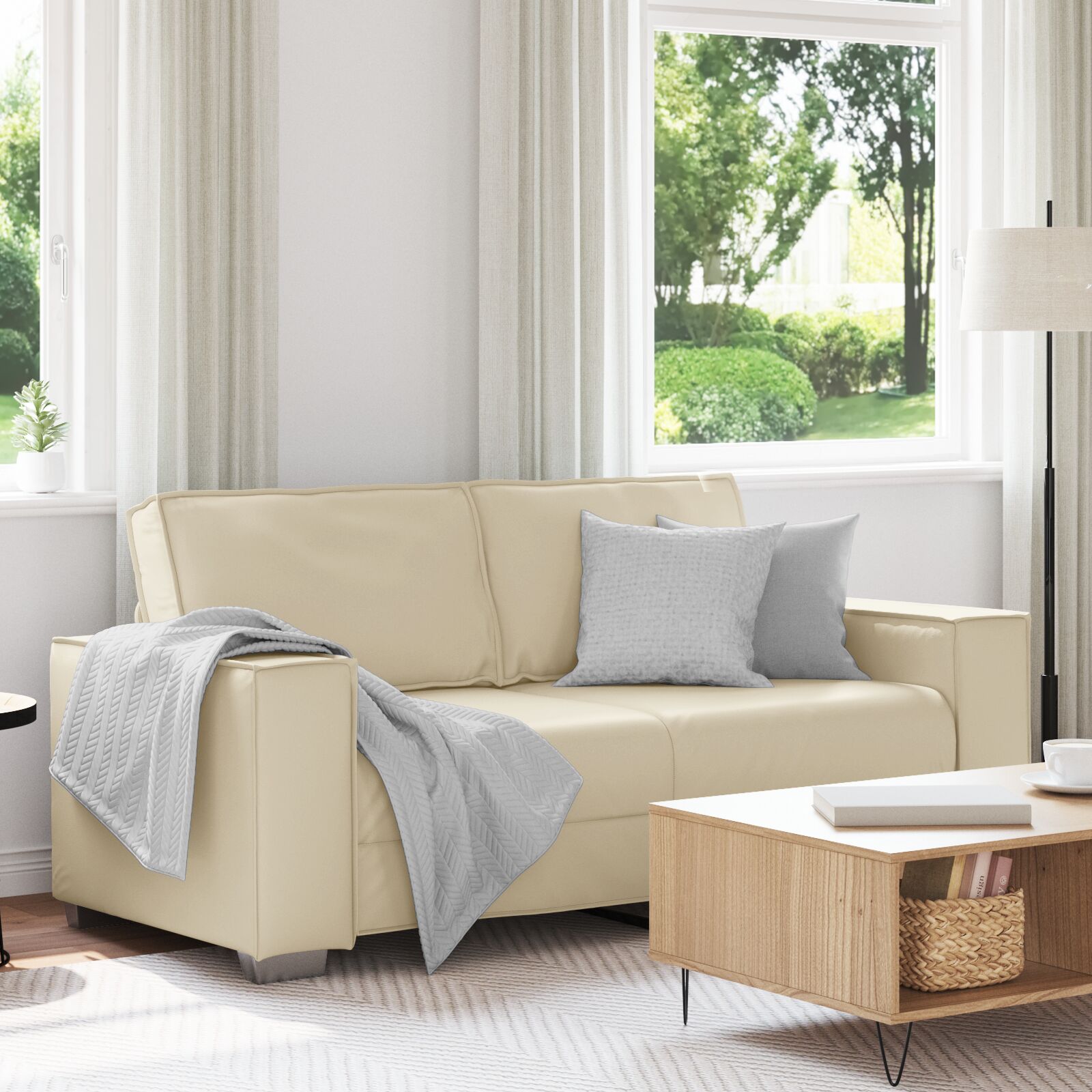 vidaXL Sofa Creme