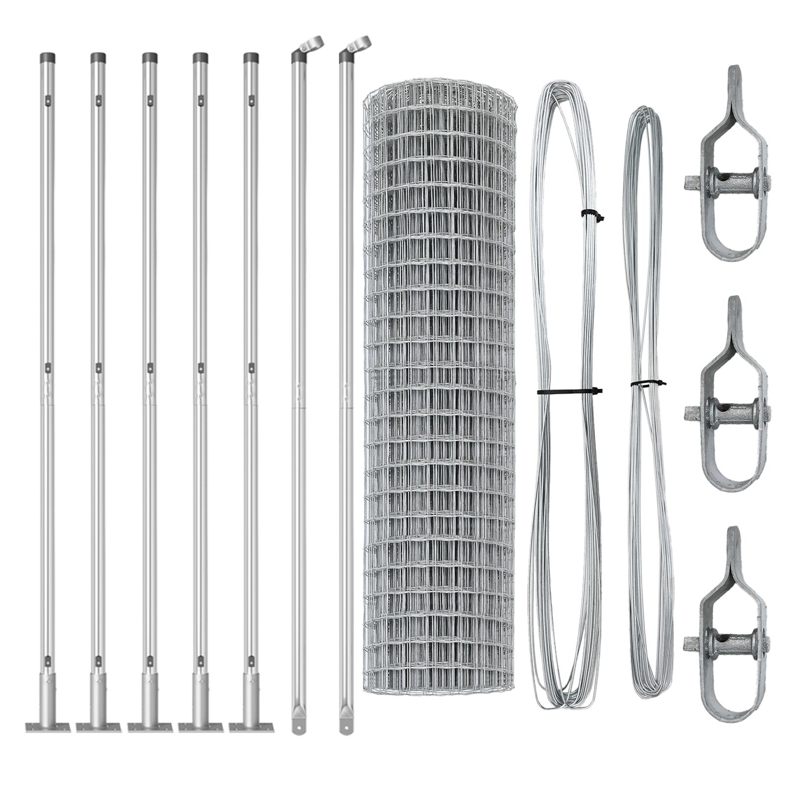 vidaXL Euro Ograda s 13 Flanširanim Stupovima 0.8x25 m Galvanizirani Čelik