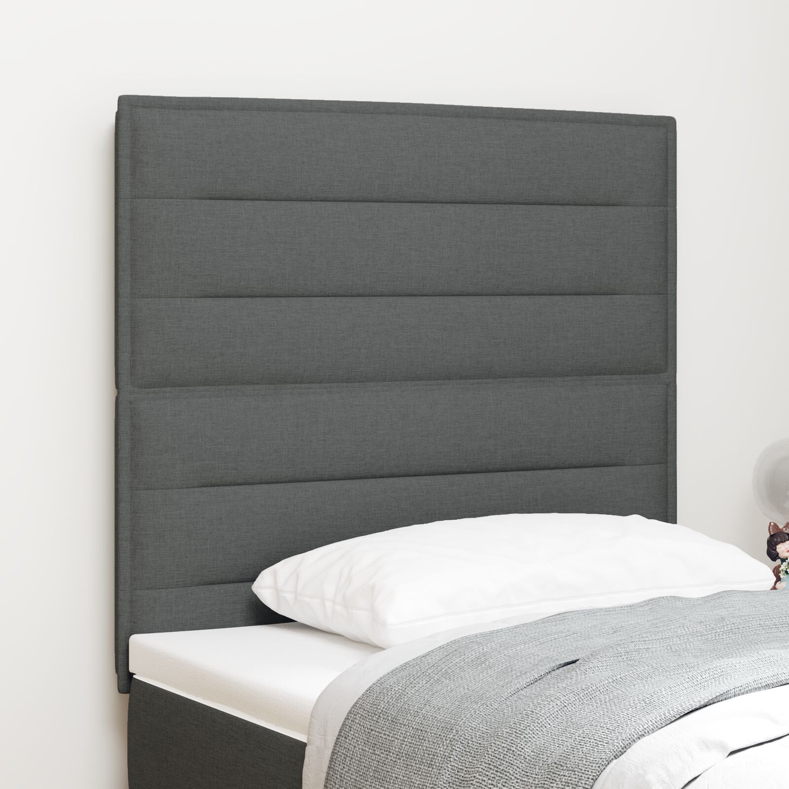 vidaXL Kopfteil Dunkelgrau Stoff 80 cm Rechteckig Modern
