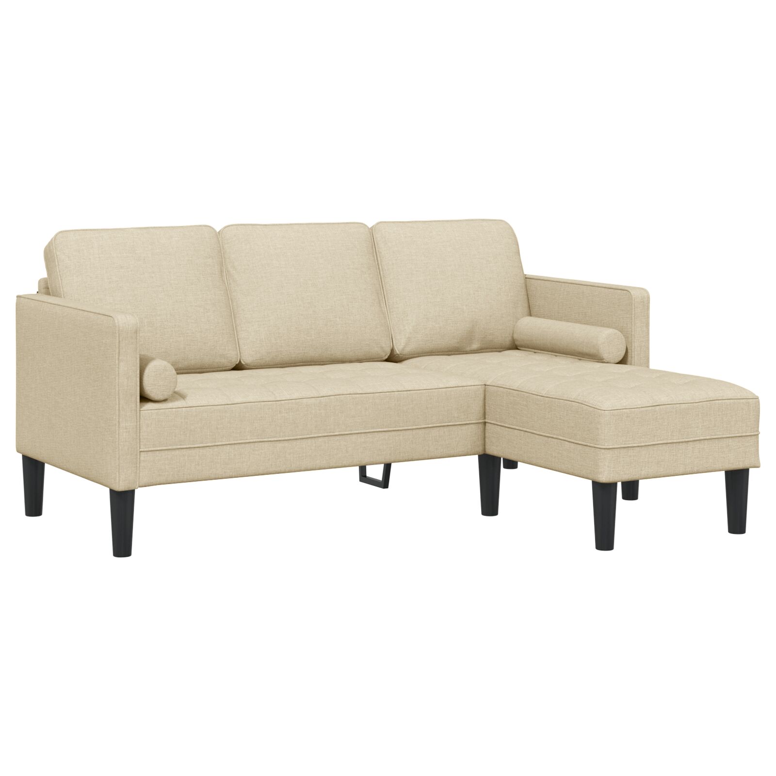 vidaXL Sofe u obliku L za 3 osobe Krem 160 cm Tkanina
