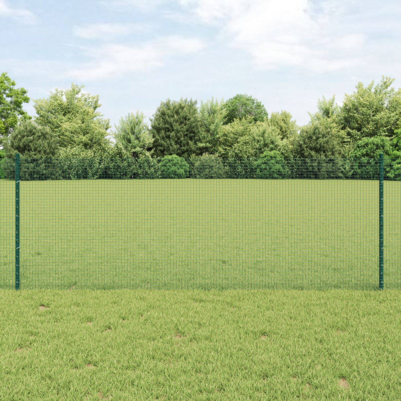 vidaXL Zavarena Ograda sa 44 U Stupova Zeleni 0.8x100 m Čelik