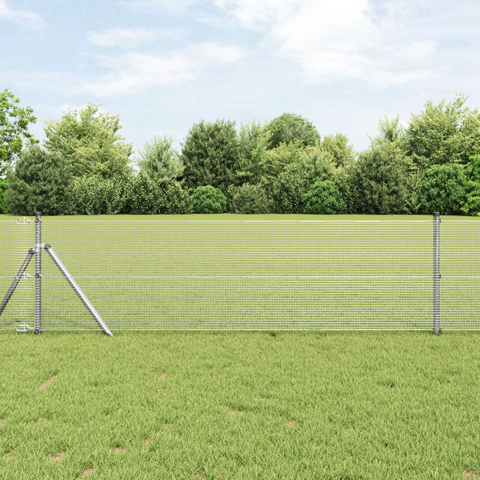 vidaXL zavarena žičana ograda s 13 stubova 0.5x100 m galvanizirani čelik
