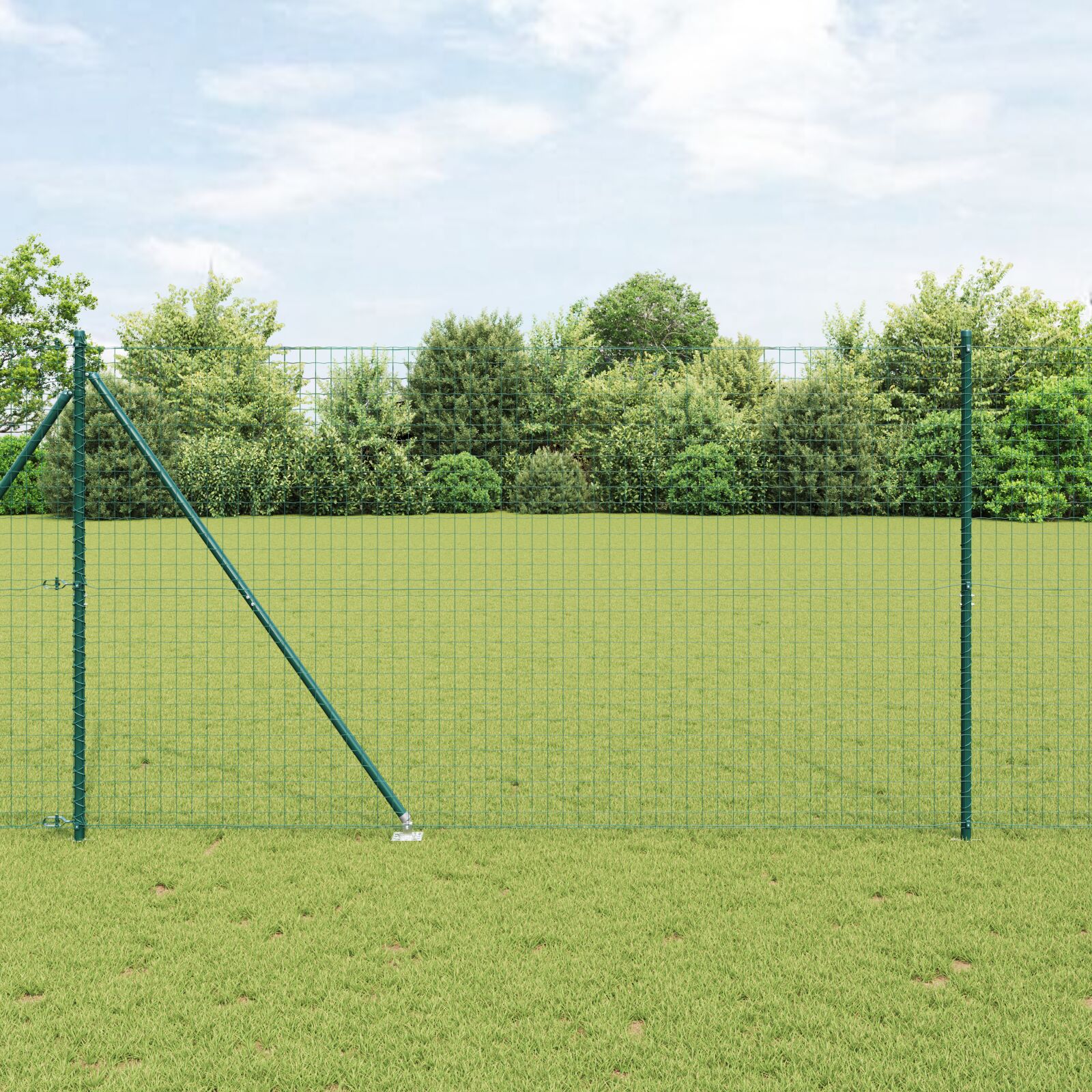 Euro Hegn med 7 Spike Posts 1,6x10 m Galvaniseret Stål Grøn