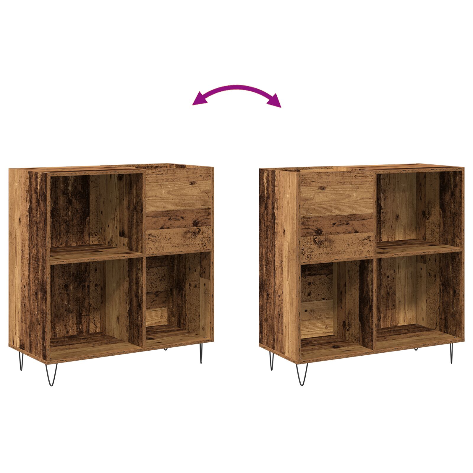 Record Cabinet Black 84.5x38x89 cm Engineered Wood vidaXL - Picture 19 of 117