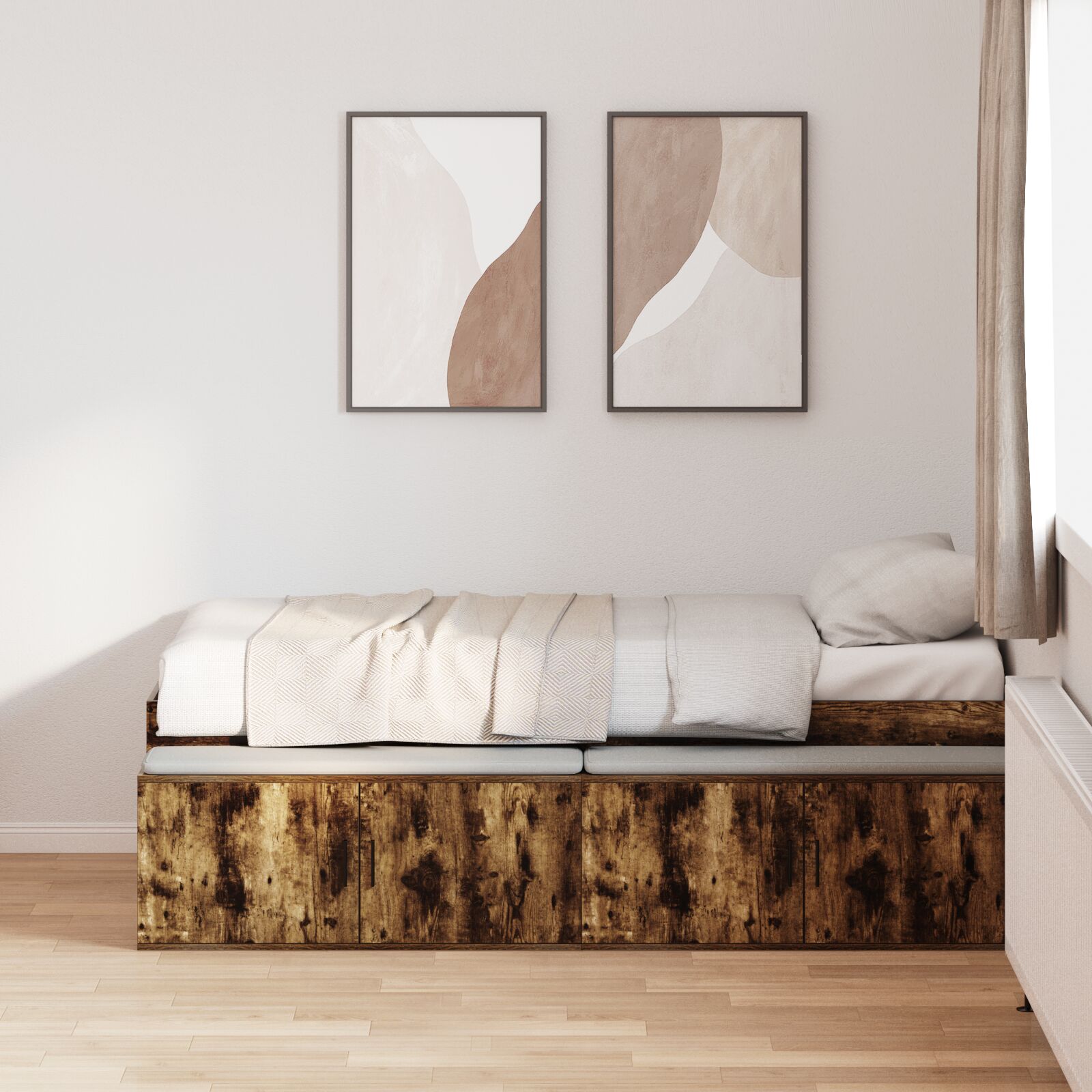 okvir kreveta dimljeni hrast 100x200 cm